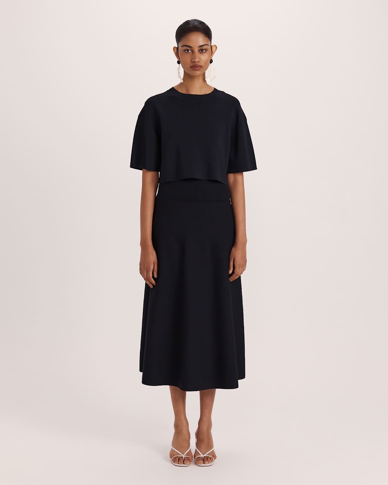 Mia Milano Knit Shell Top in BLACK