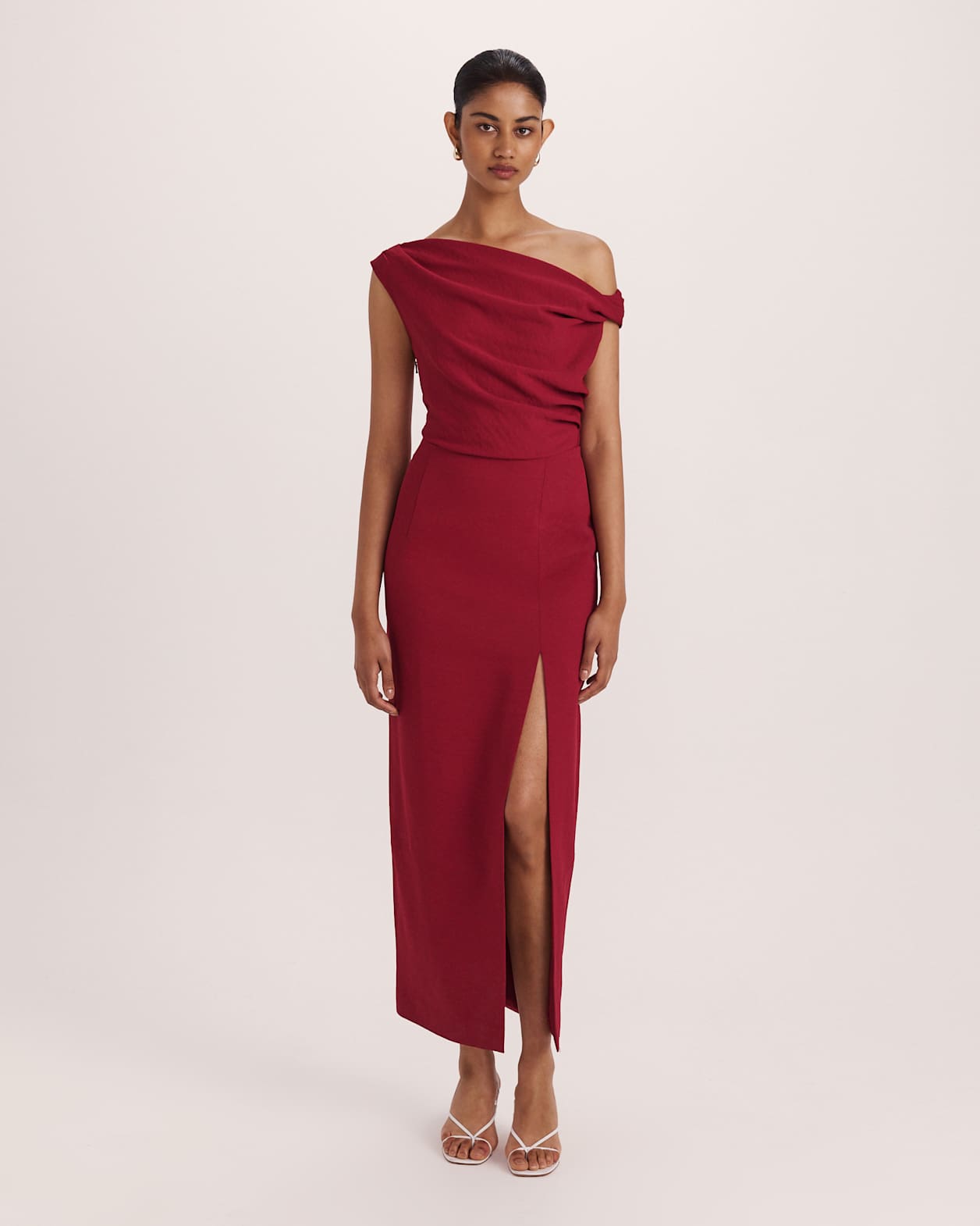 Dharma Off Shoulder Dress in RASPBERRY