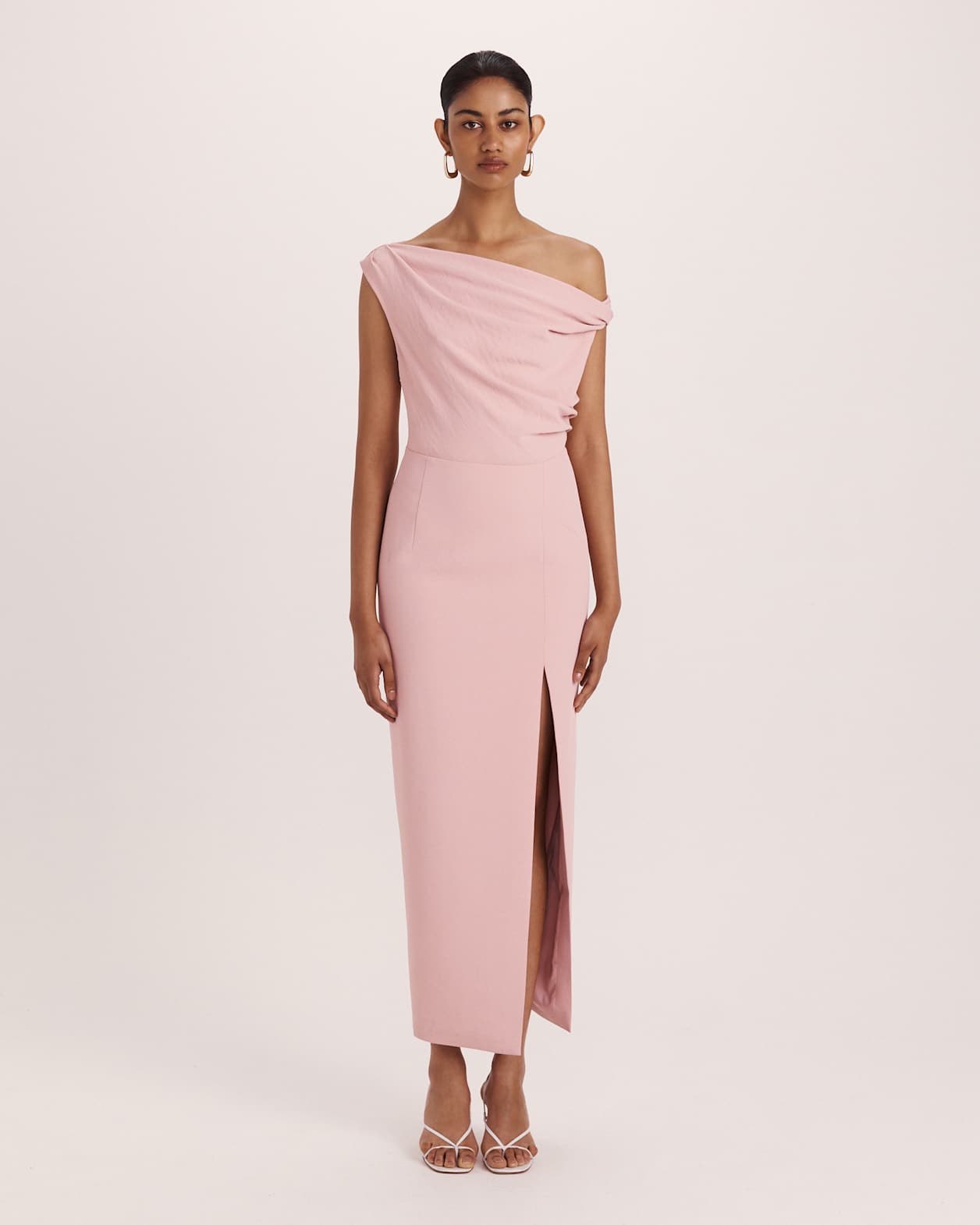 Dharma Off Shoulder Dress in ROSE