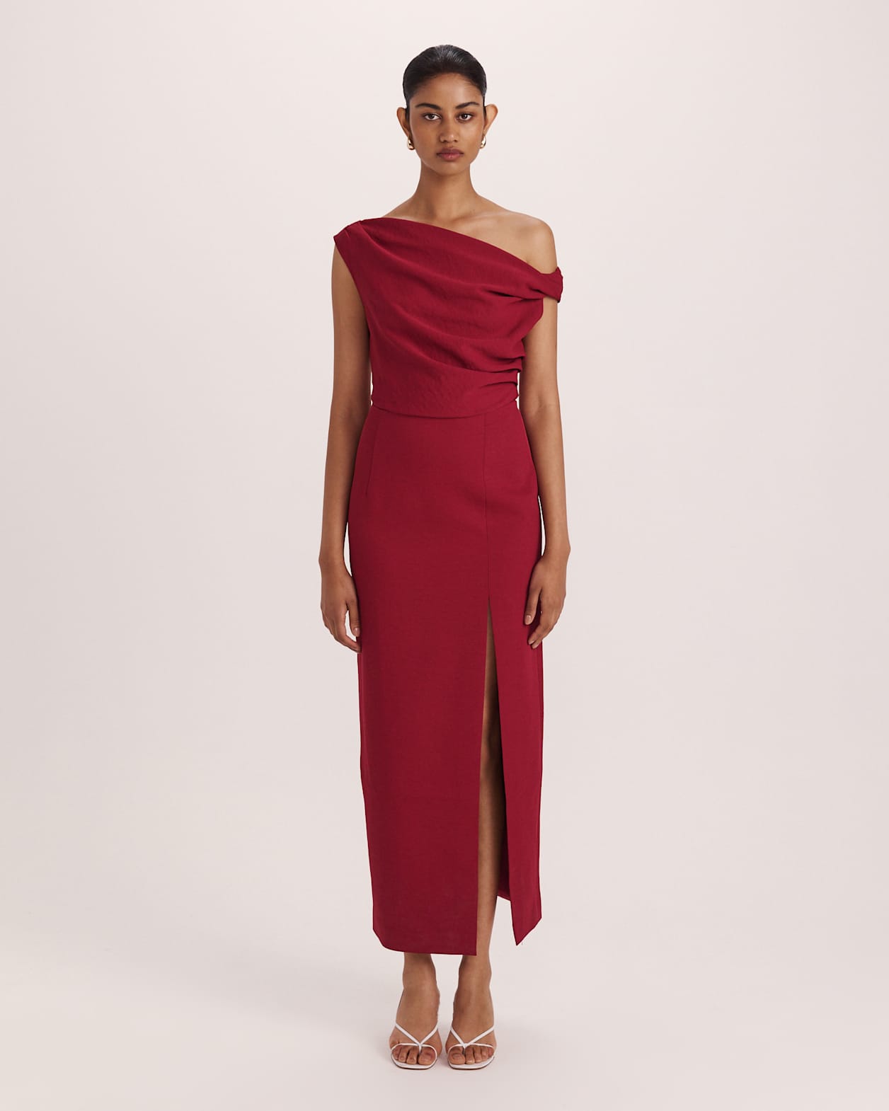 Dharma Off Shoulder Dress in RASPBERRY