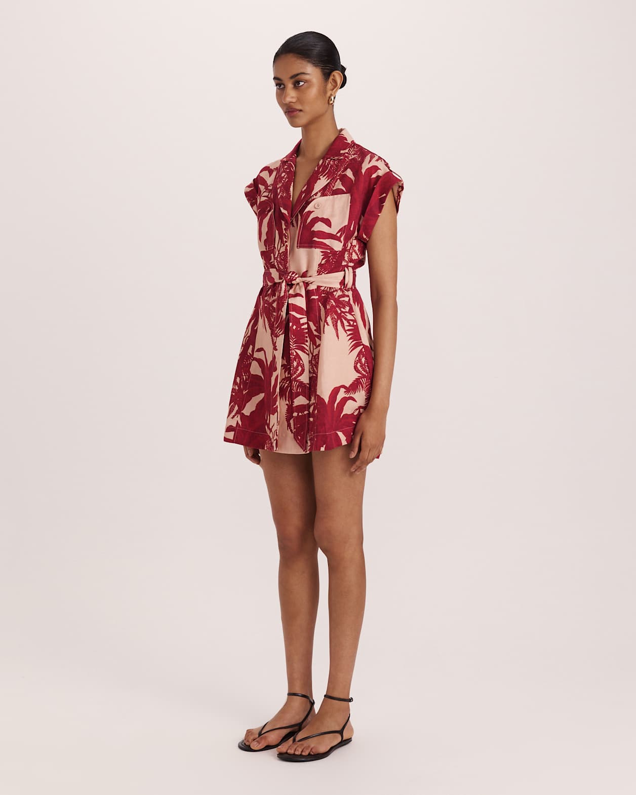 Brielle Shirt Dress in RED MULTI