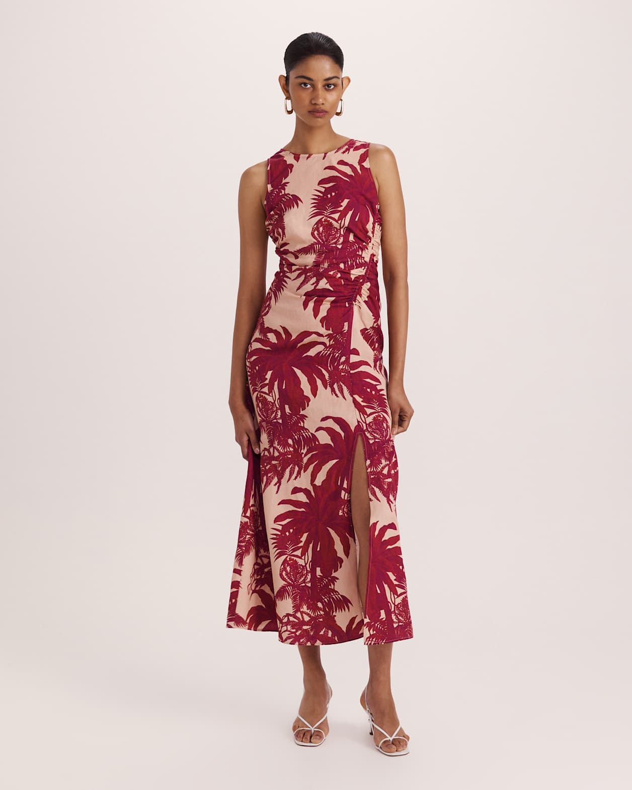 Brielle Midi Dress in RED MULTI