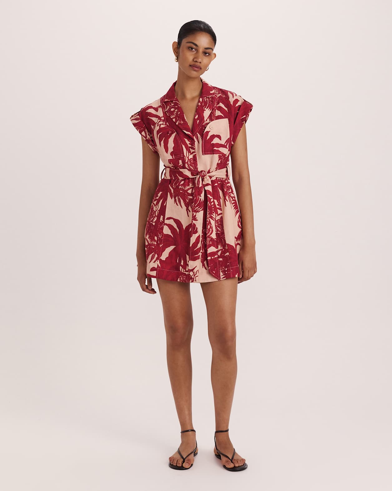 Brielle Shirt Dress in RED MULTI