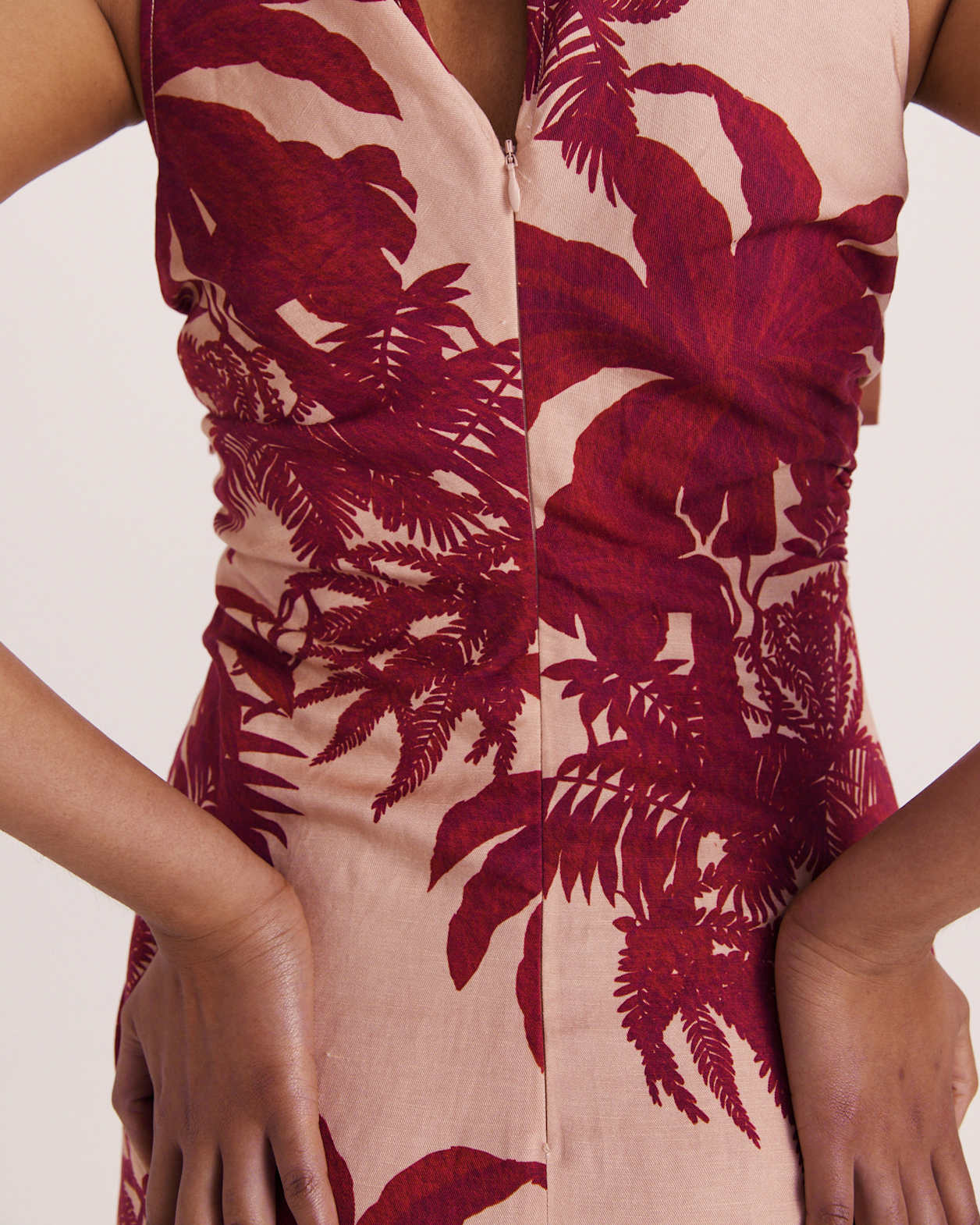 Brielle Midi Dress in RED MULTI