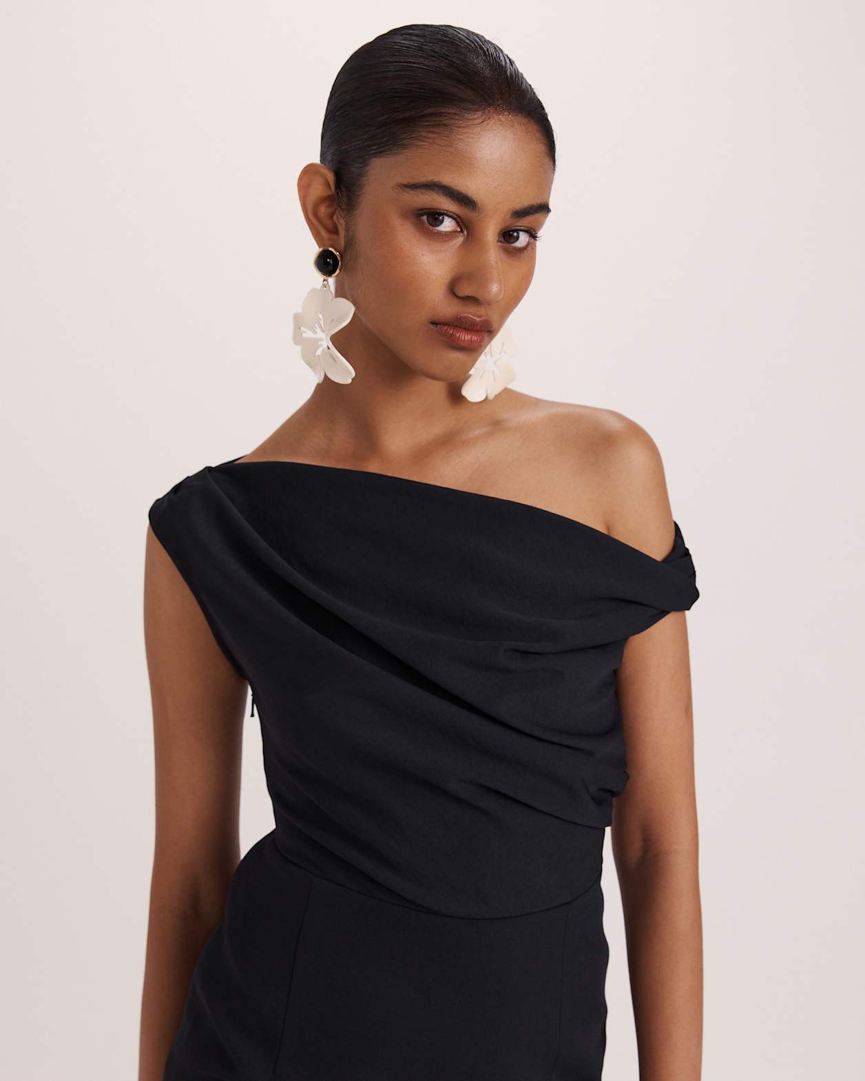 Dharma Off Shoulder Dress in BLACK