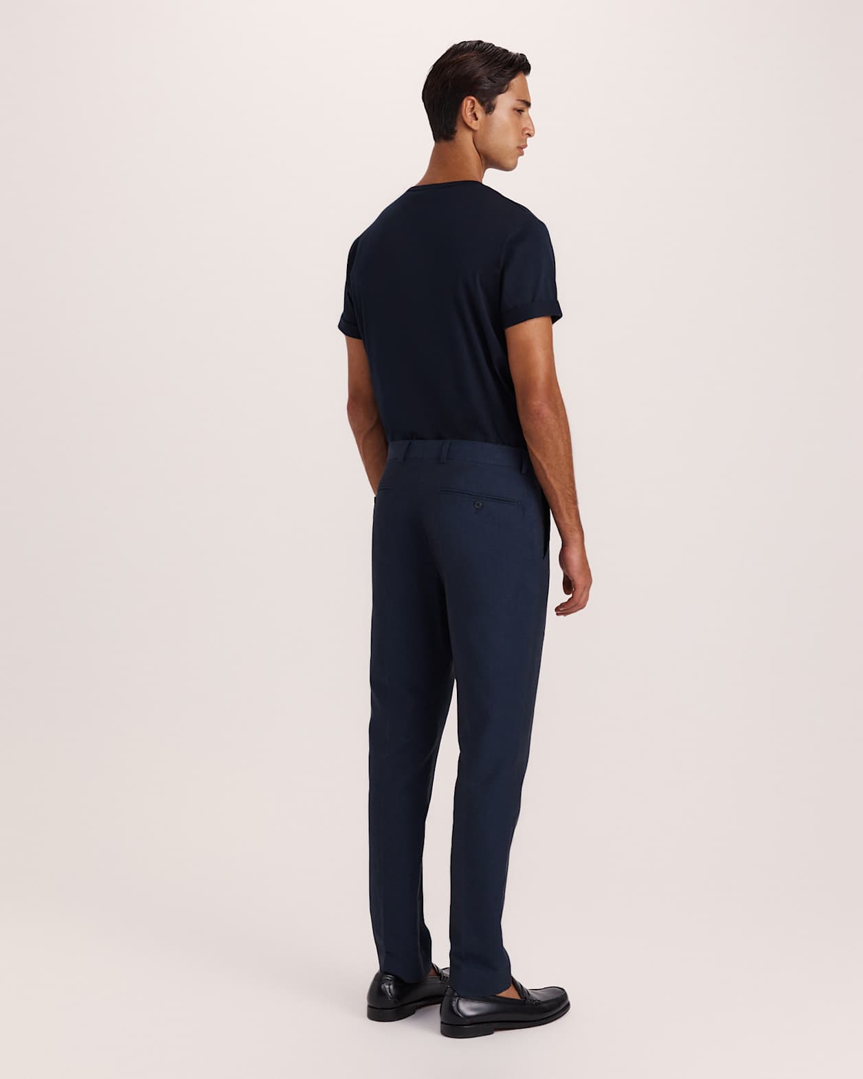 Elias Linen Cotton Pant in NAVY