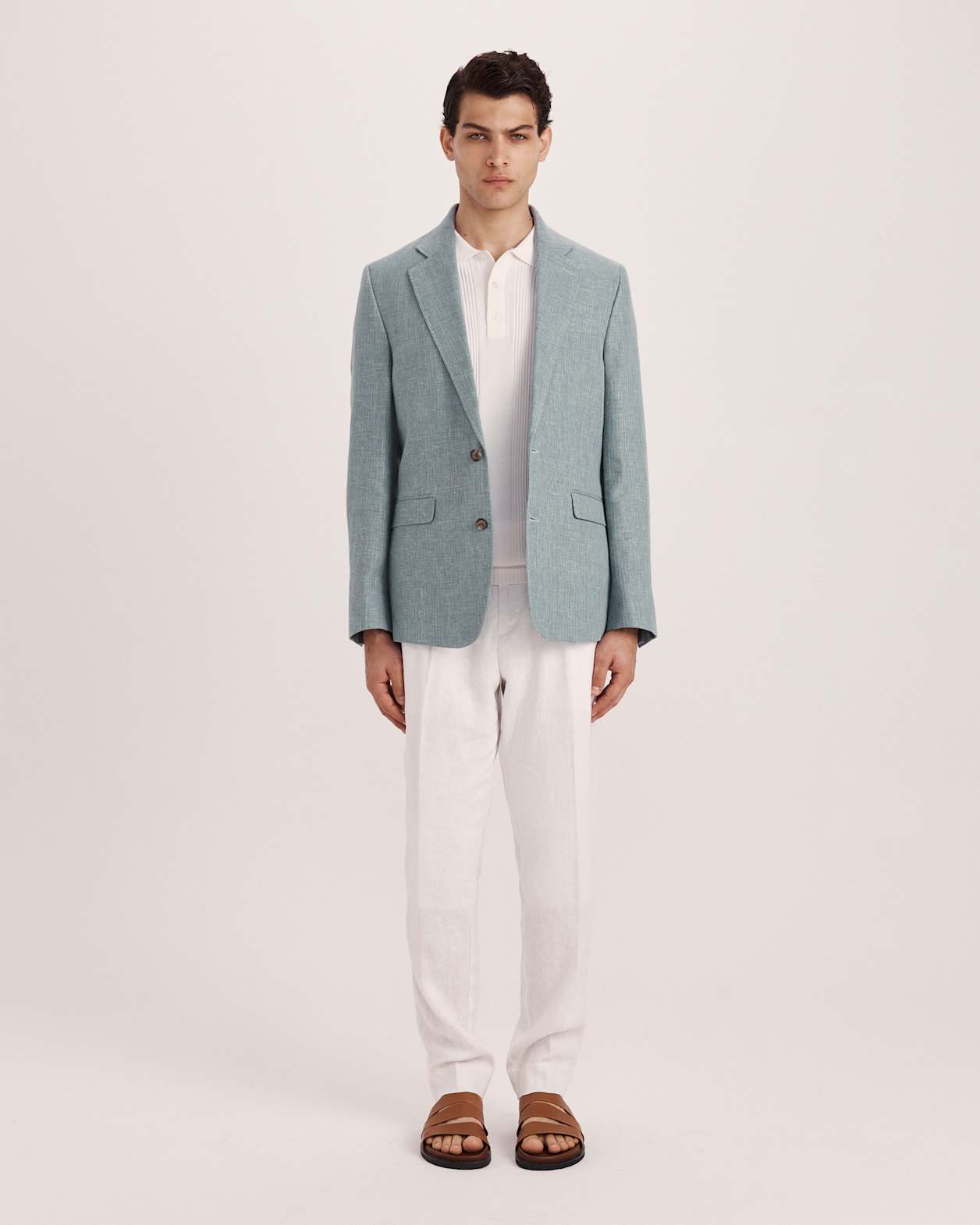 Corfu Textured Item Blazer in LIGHT GREEN