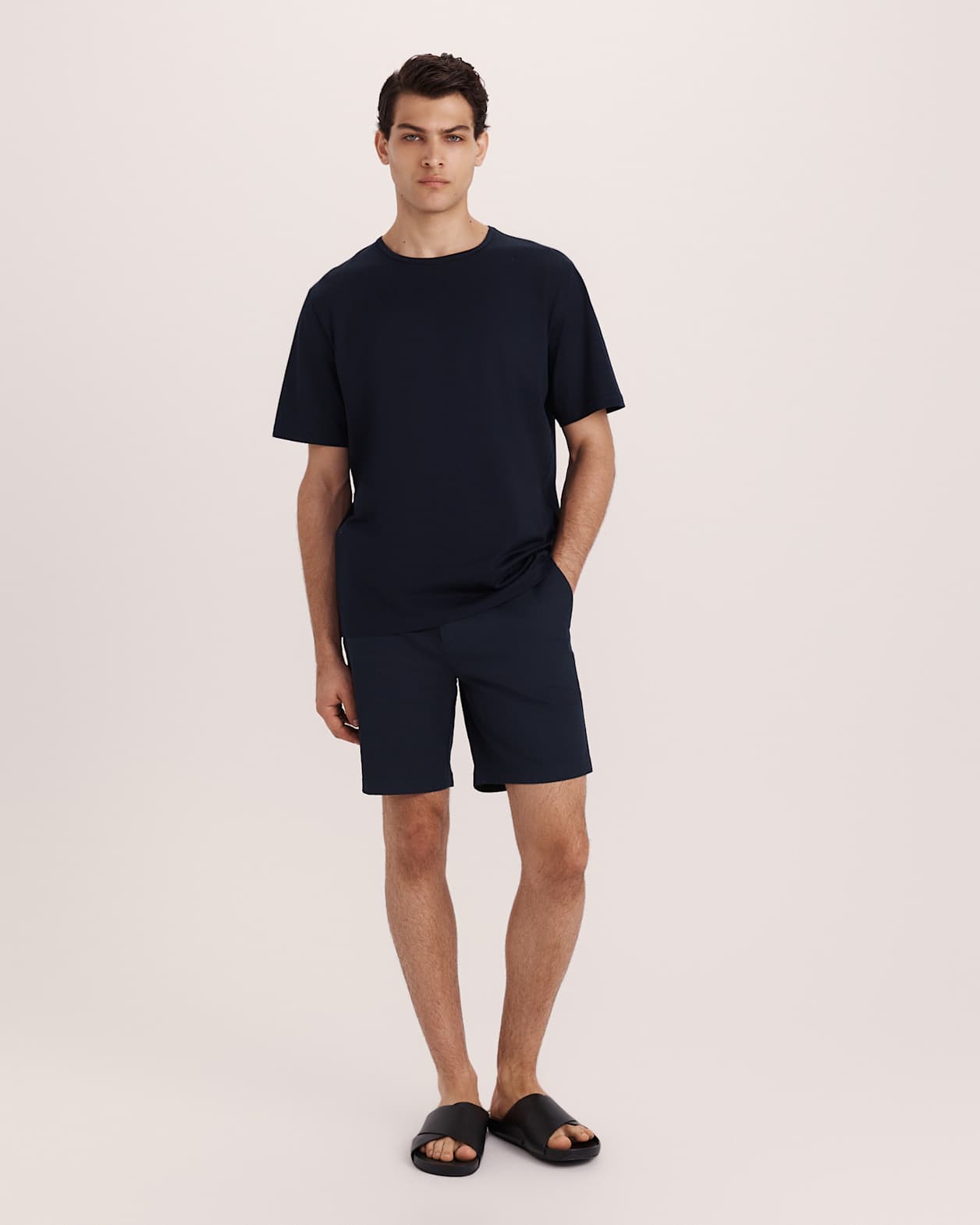 Emilio Mercerised Tee in NAVY