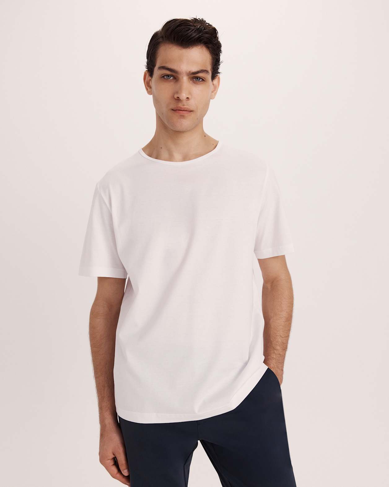 Emilio Mercerised Tee in WHITE