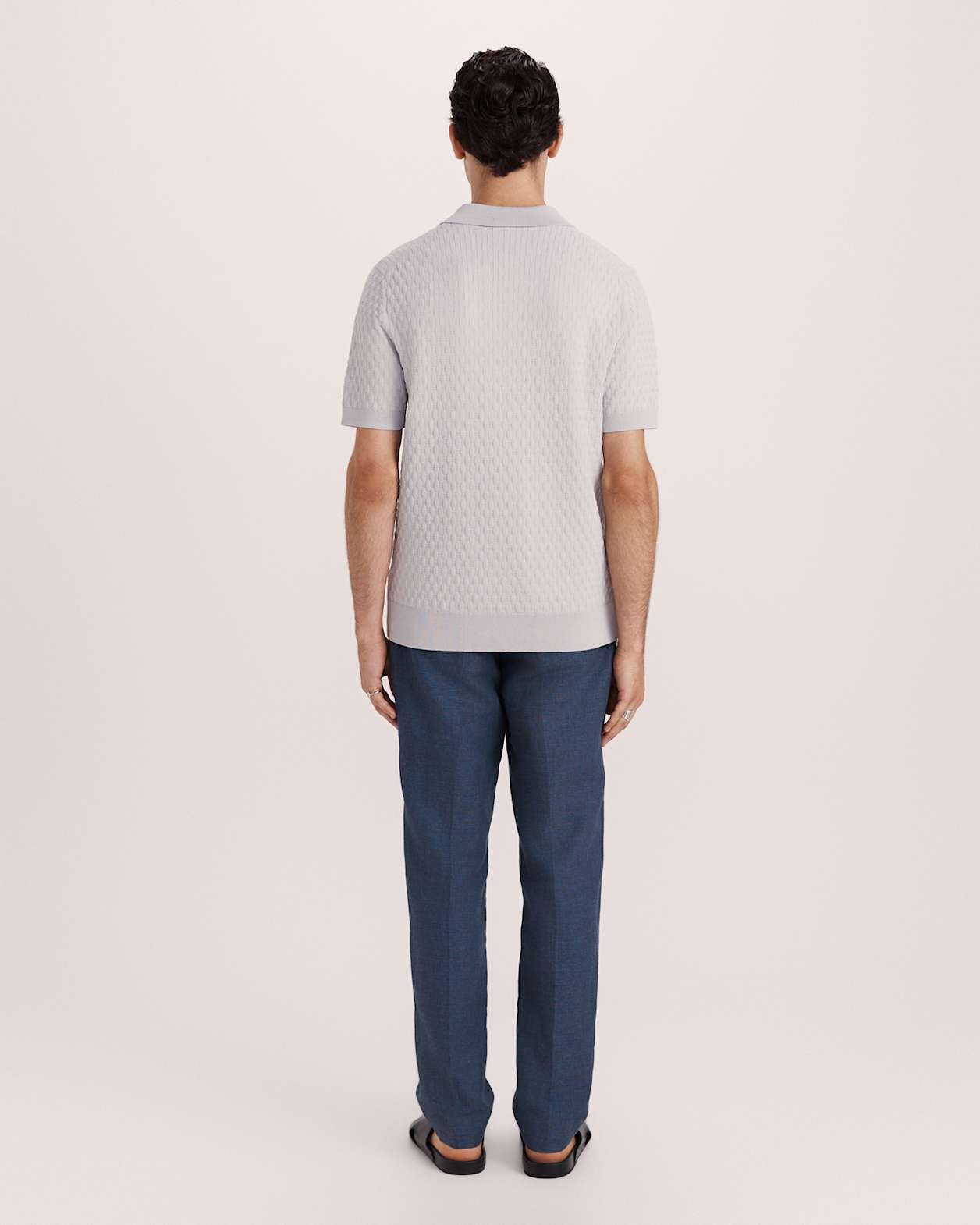Dion Knit Polo in SILVER