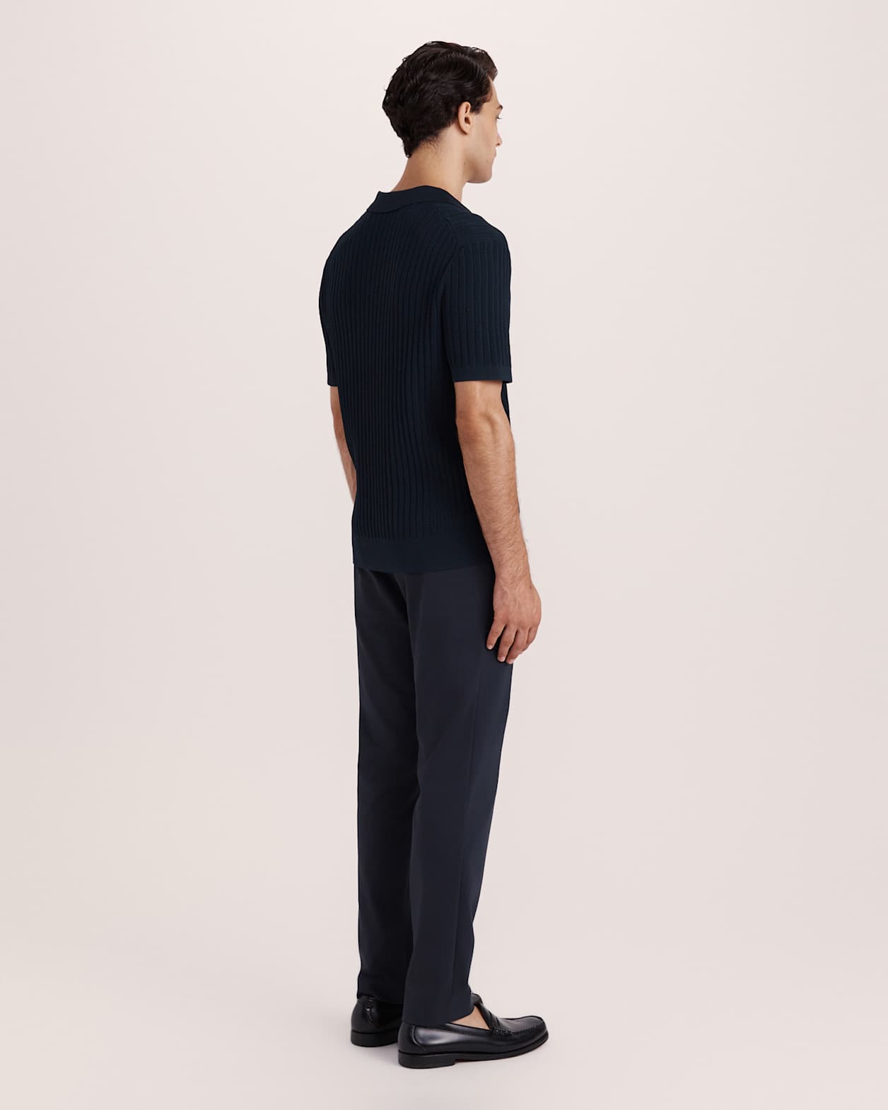 Theo Knit Polo in INK