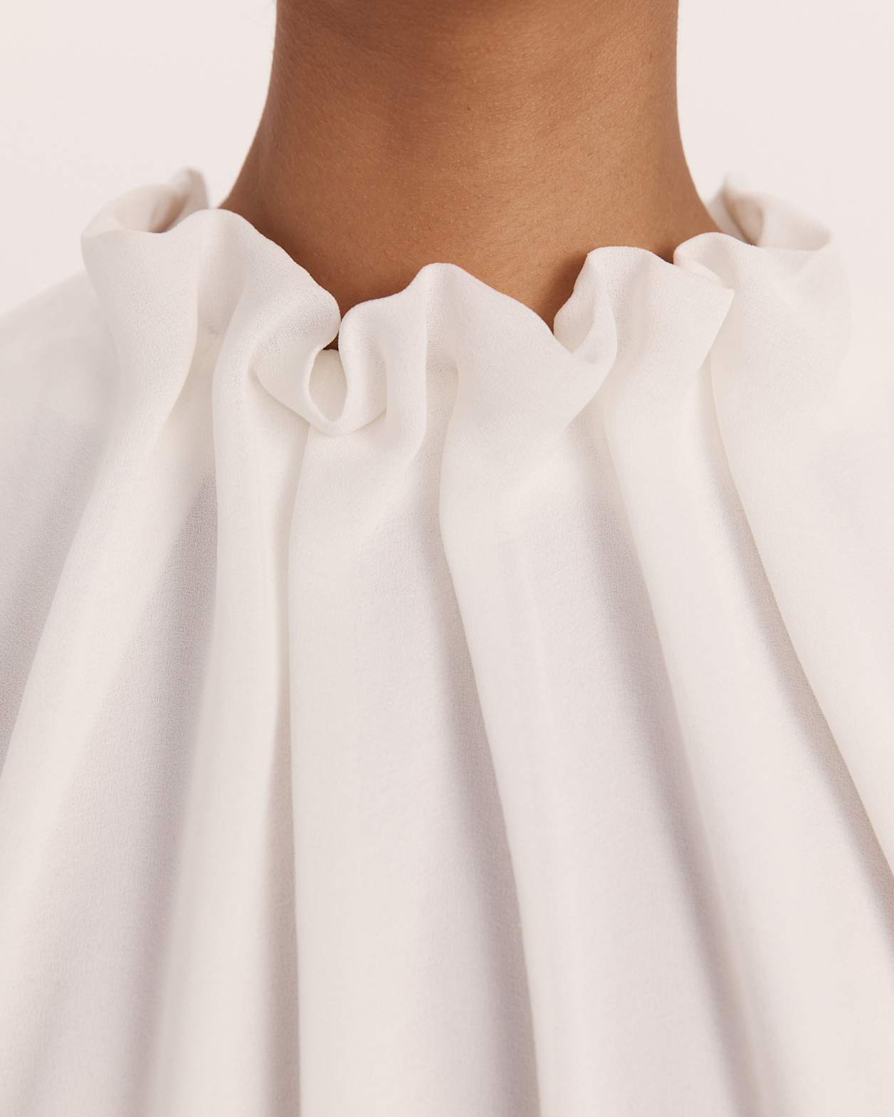 Willa High Neck Short Sleeve Top in OFF WHITE