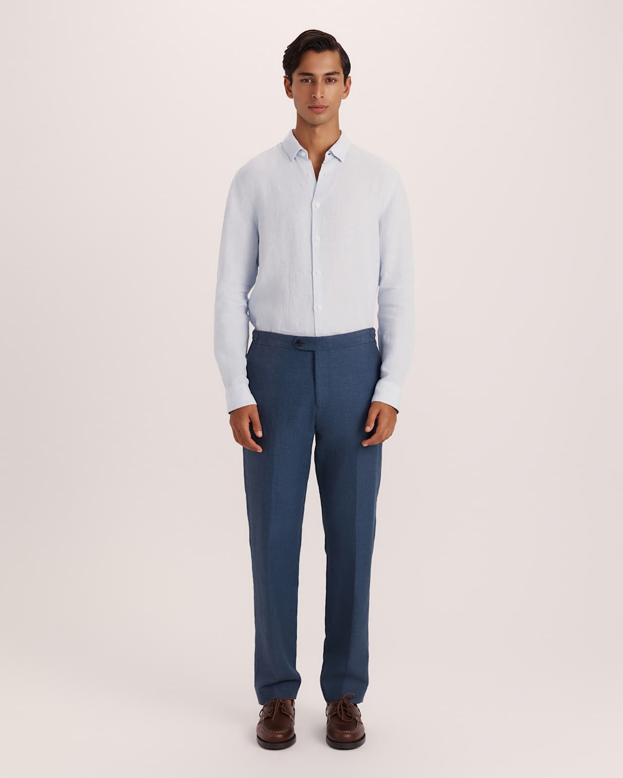 Lucian Cotton Linen Suit Pant in STEEL