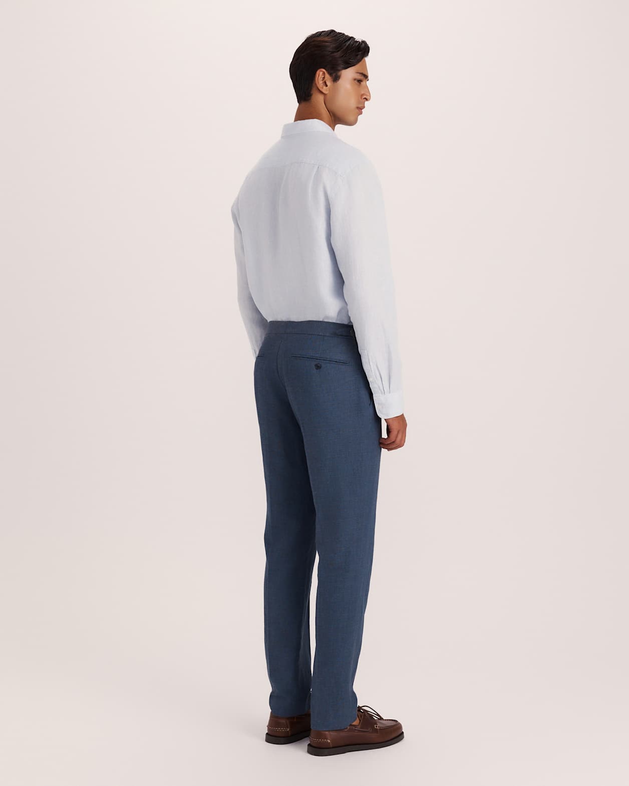 Lucian Cotton Linen Suit Pant in STEEL