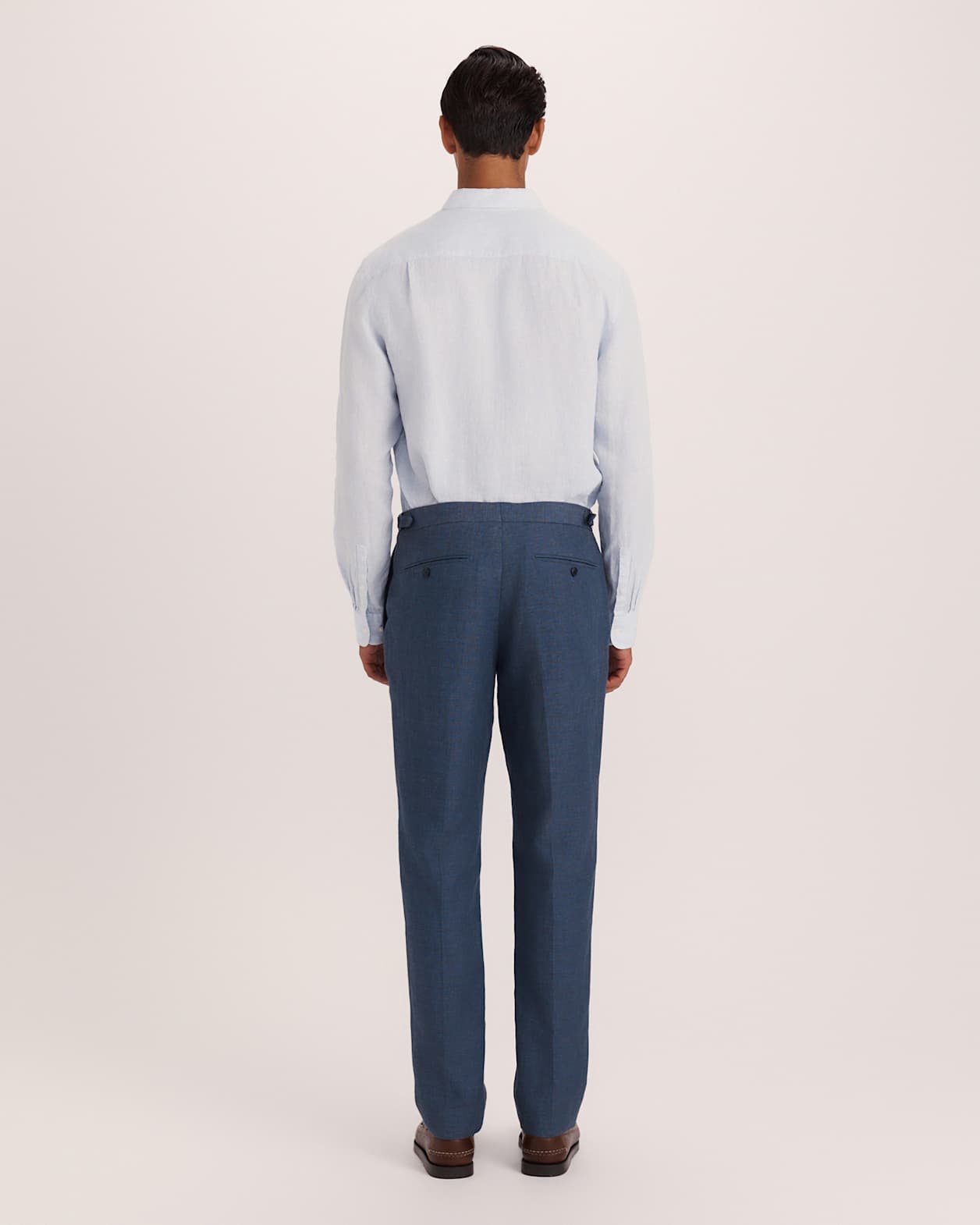 Lucian Cotton Linen Suit Pant in STEEL