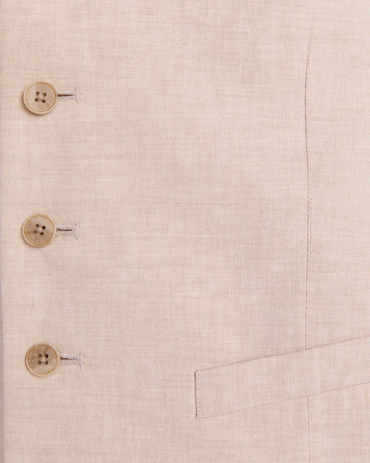 Elias Cotton Linen Waistcoat in OATMEAL