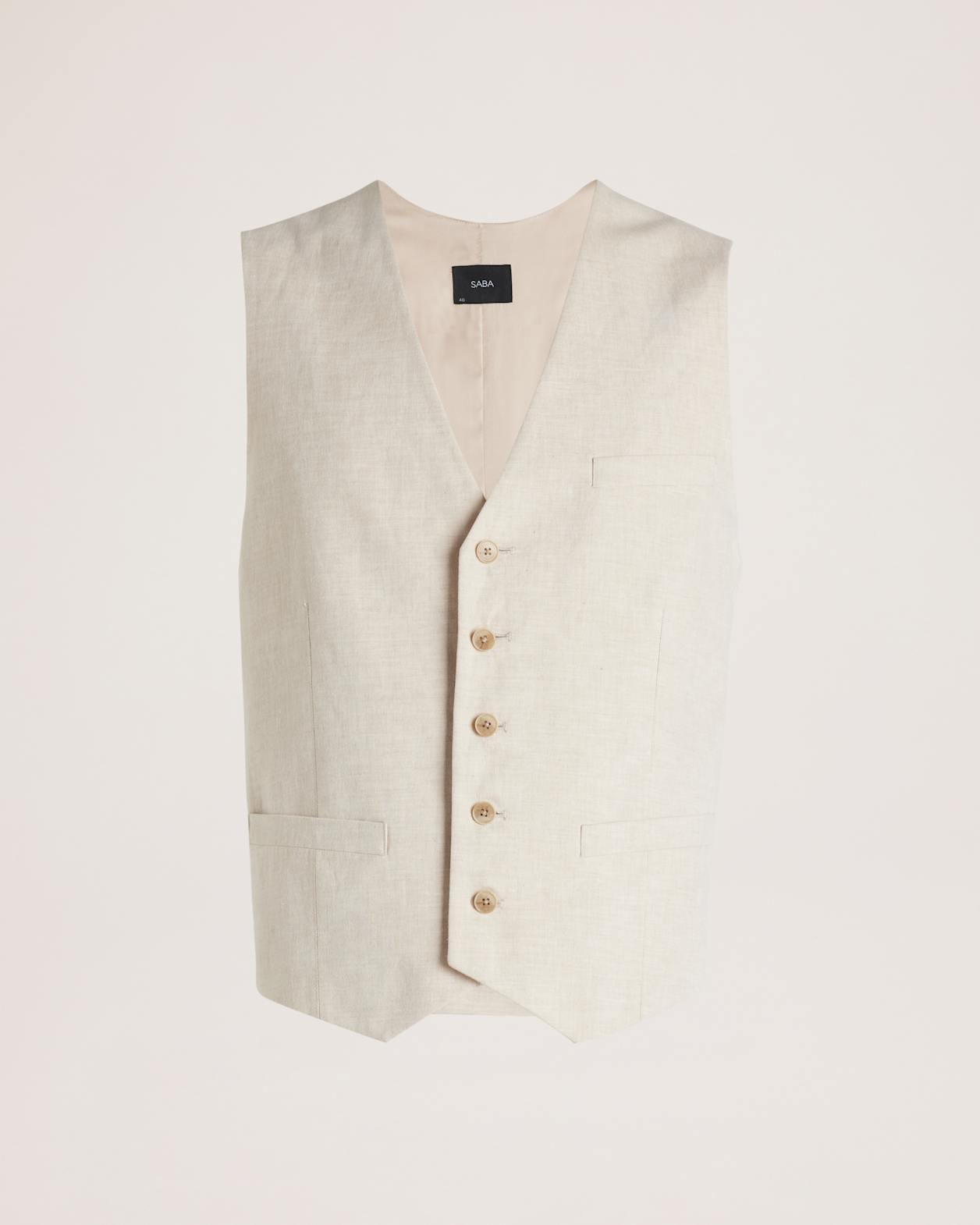 Elias Cotton Linen Waistcoat in OATMEAL