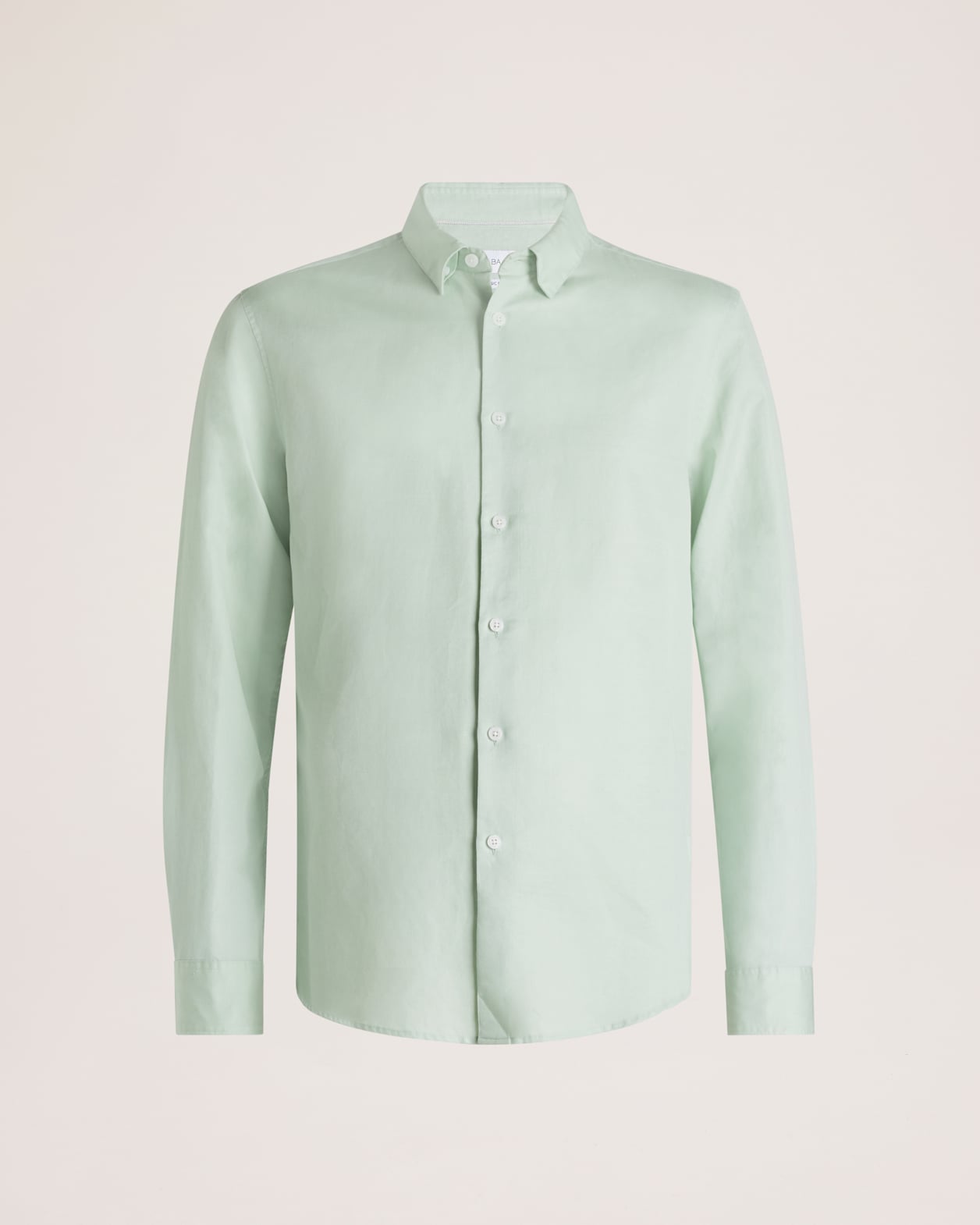 Reeves Long Sleeve Classic Linen Cotton Shirt in MINT