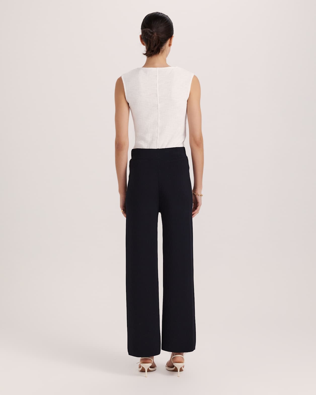Mia Milano Knit Contrast Tip Pant in BLACK
