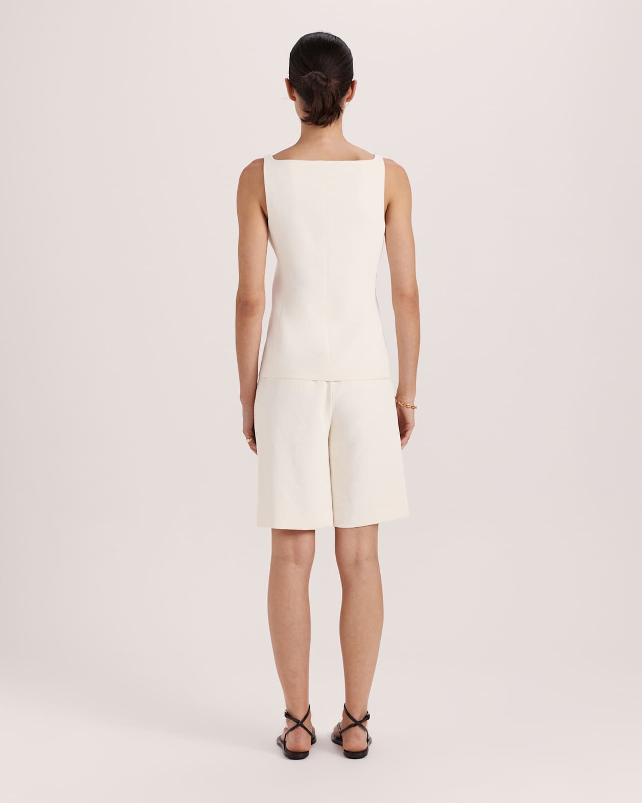 Dharma Cut Away Vest in MILK