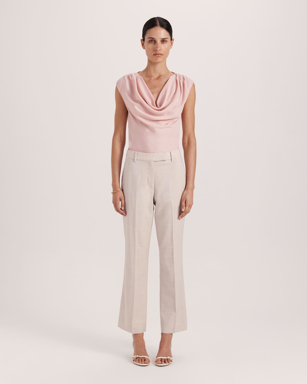 Celeste Wool Cropped Pant in OATMEAL MELANGE