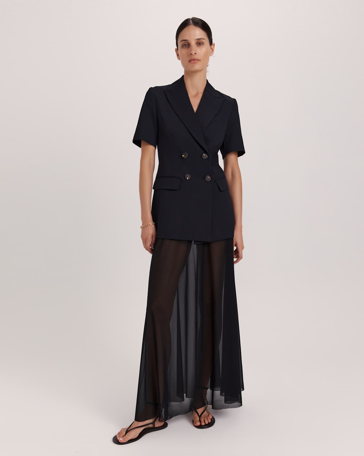 Dharma Short Sleeve Blazer in BLACK