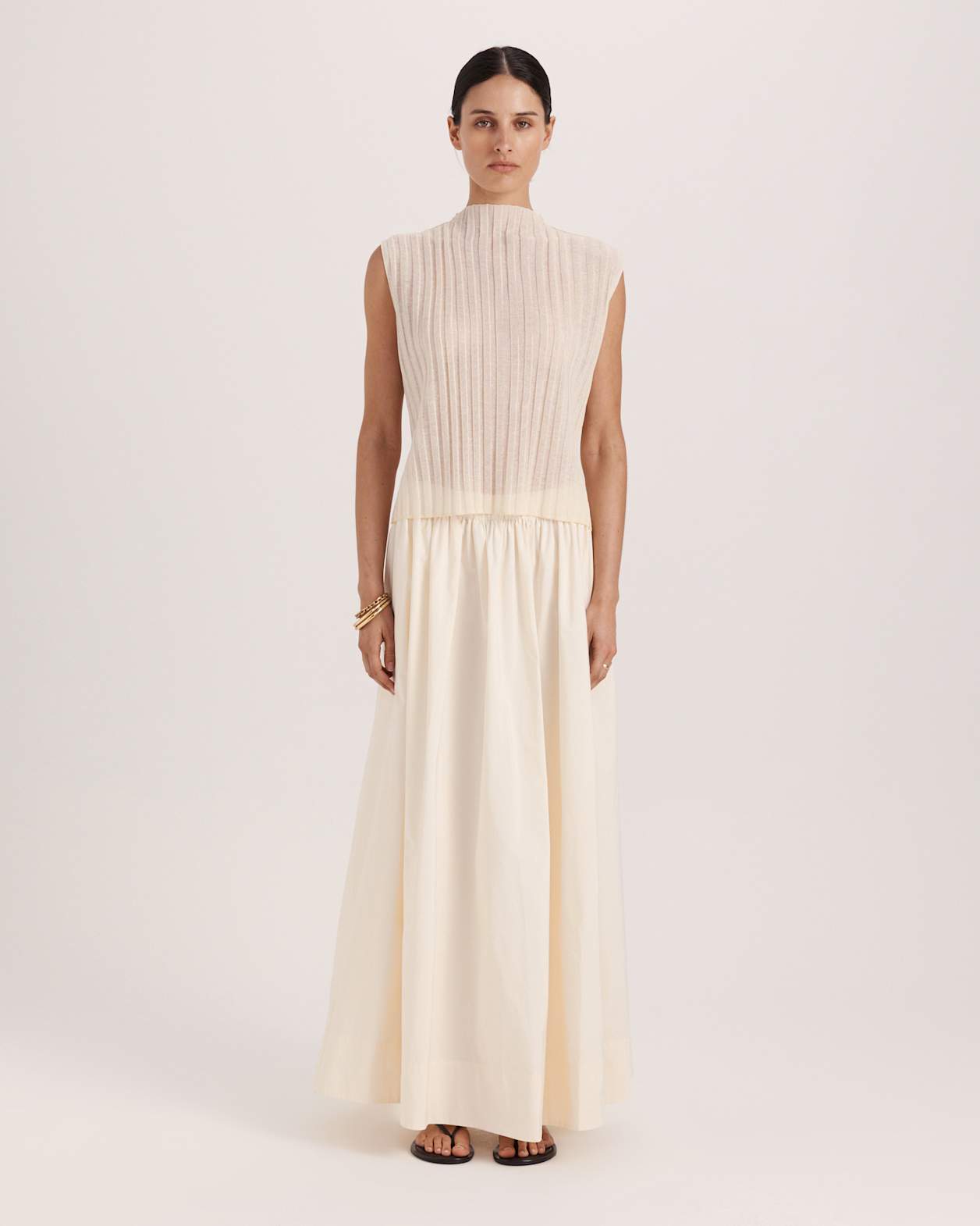 Sheer Knit Rib Tank in PALE LEMON