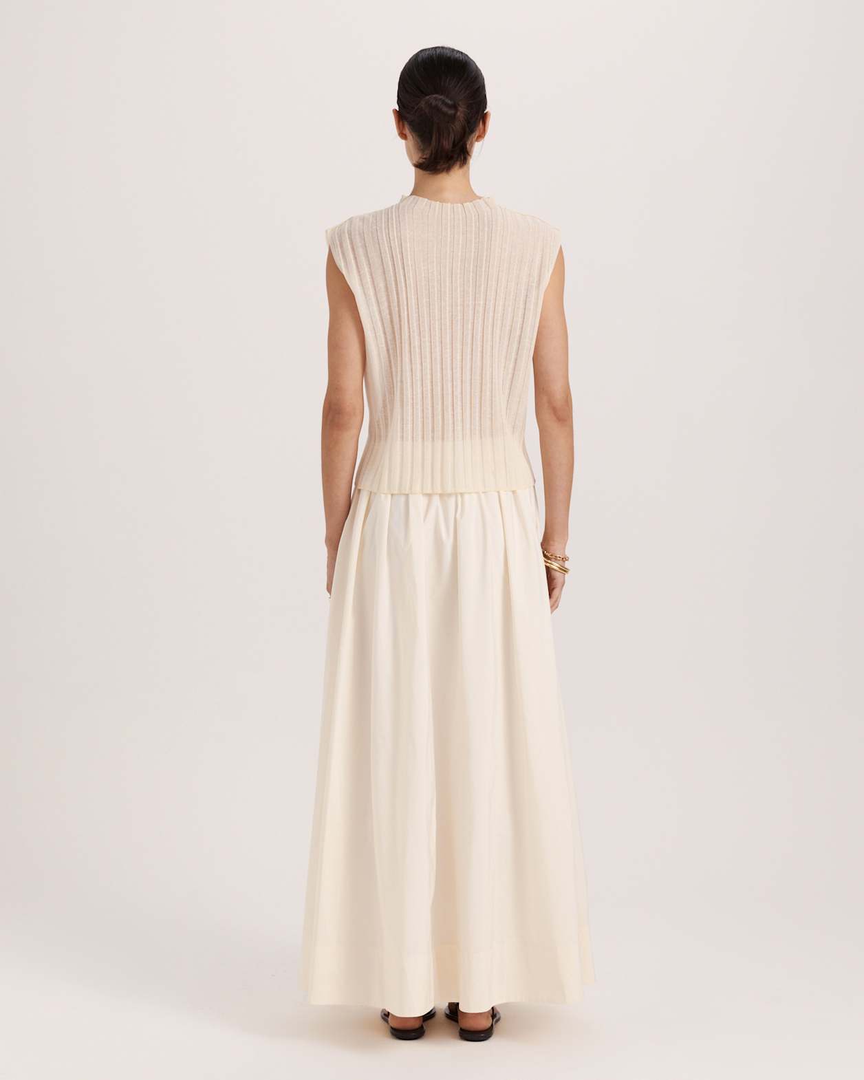 Sheer Knit Rib Tank in PALE LEMON