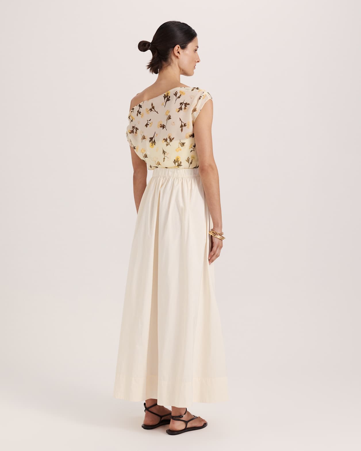 Belle Midi Skirt in VANILLA