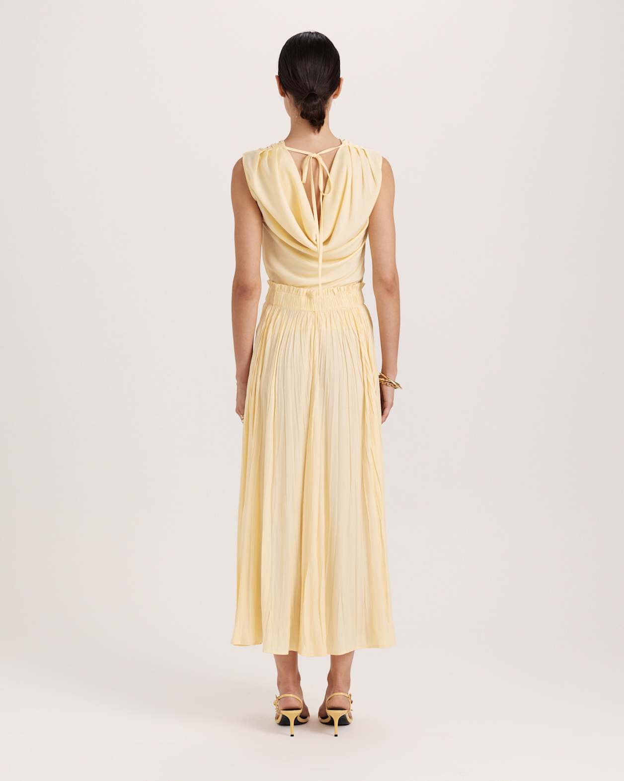 Lillian Pleated Skirt in CAMOMILE