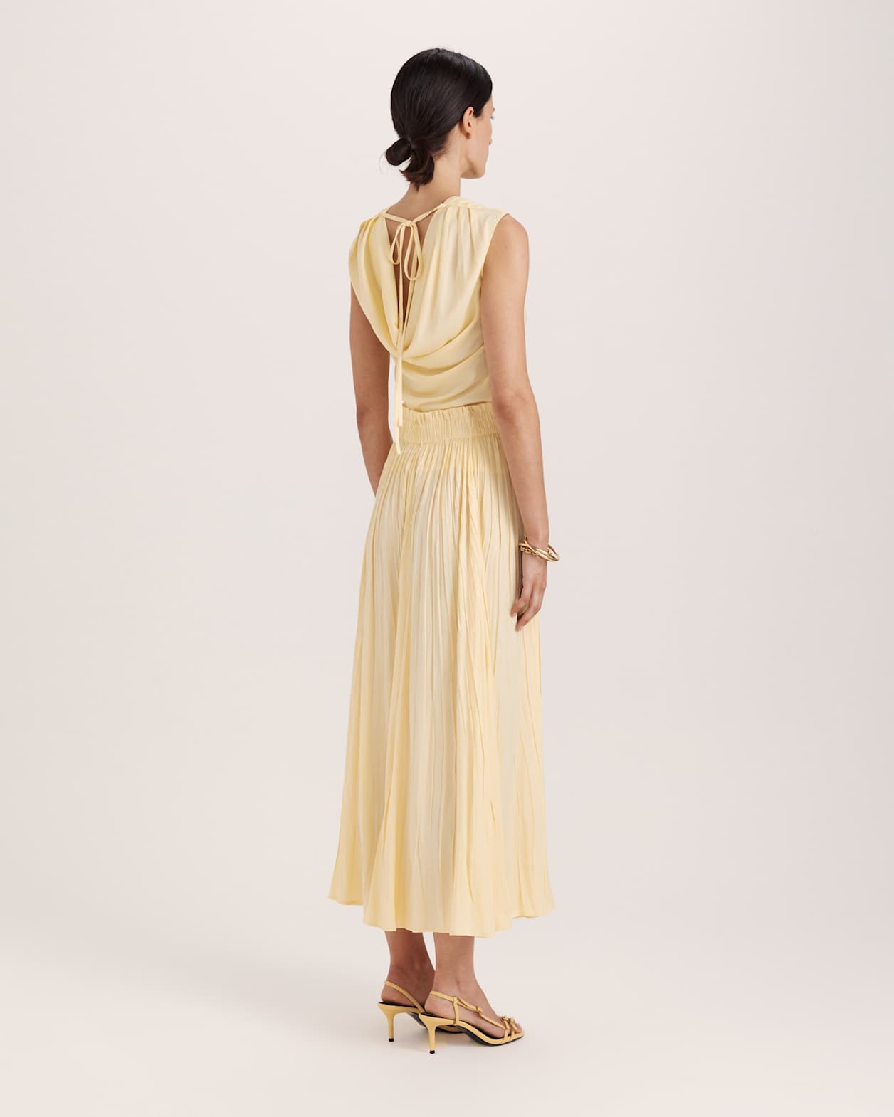 Lillian Pleated Skirt in CAMOMILE