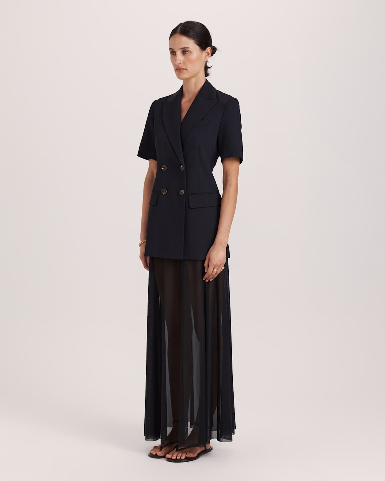Dharma Short Sleeve Blazer in BLACK