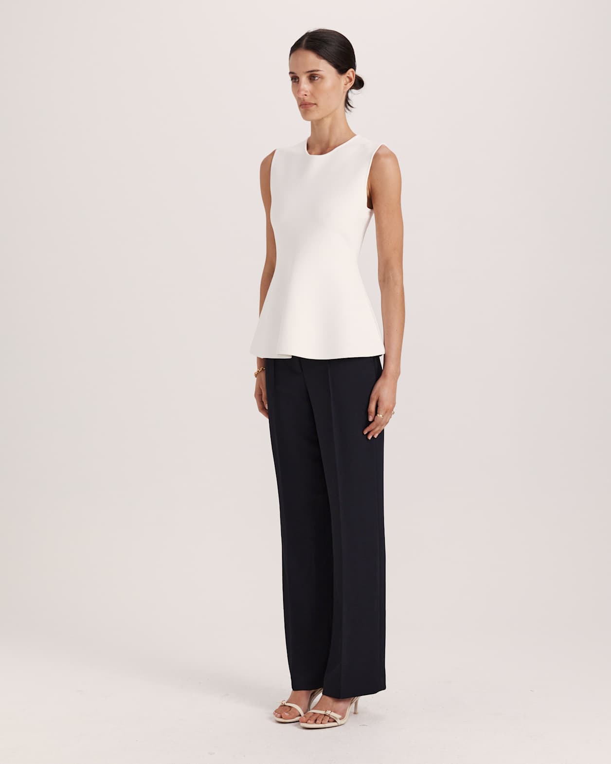 Mia Milano Peplum Top in IVORY