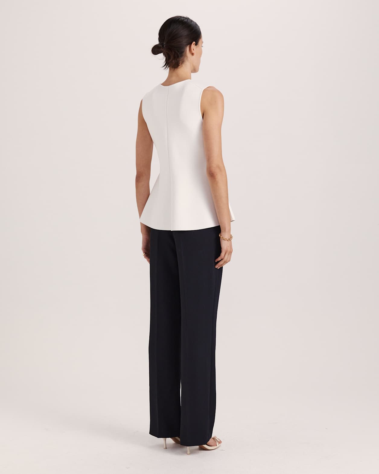 Mia Milano Peplum Top in IVORY