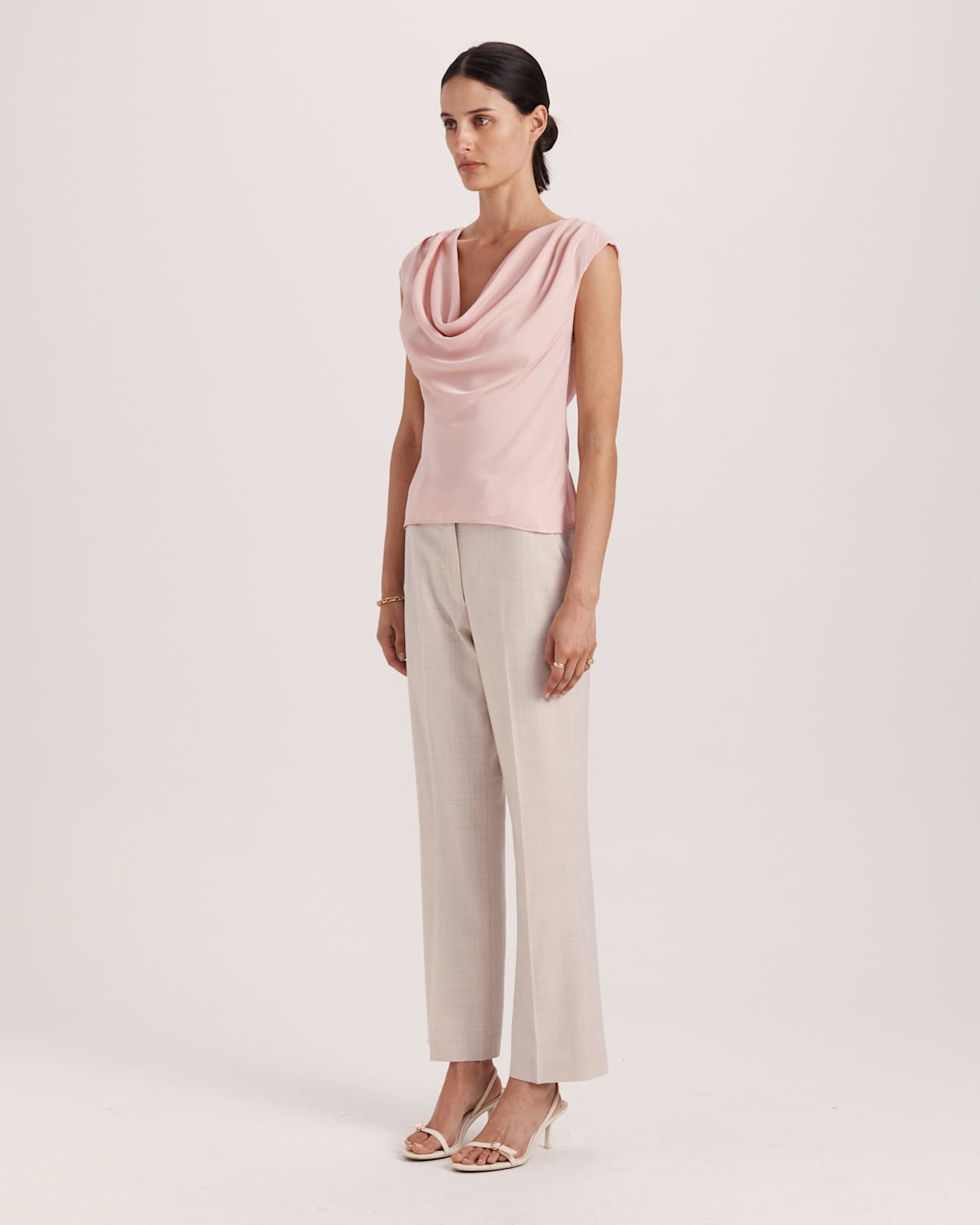 Lillian Cowl Neck Top in ROSE