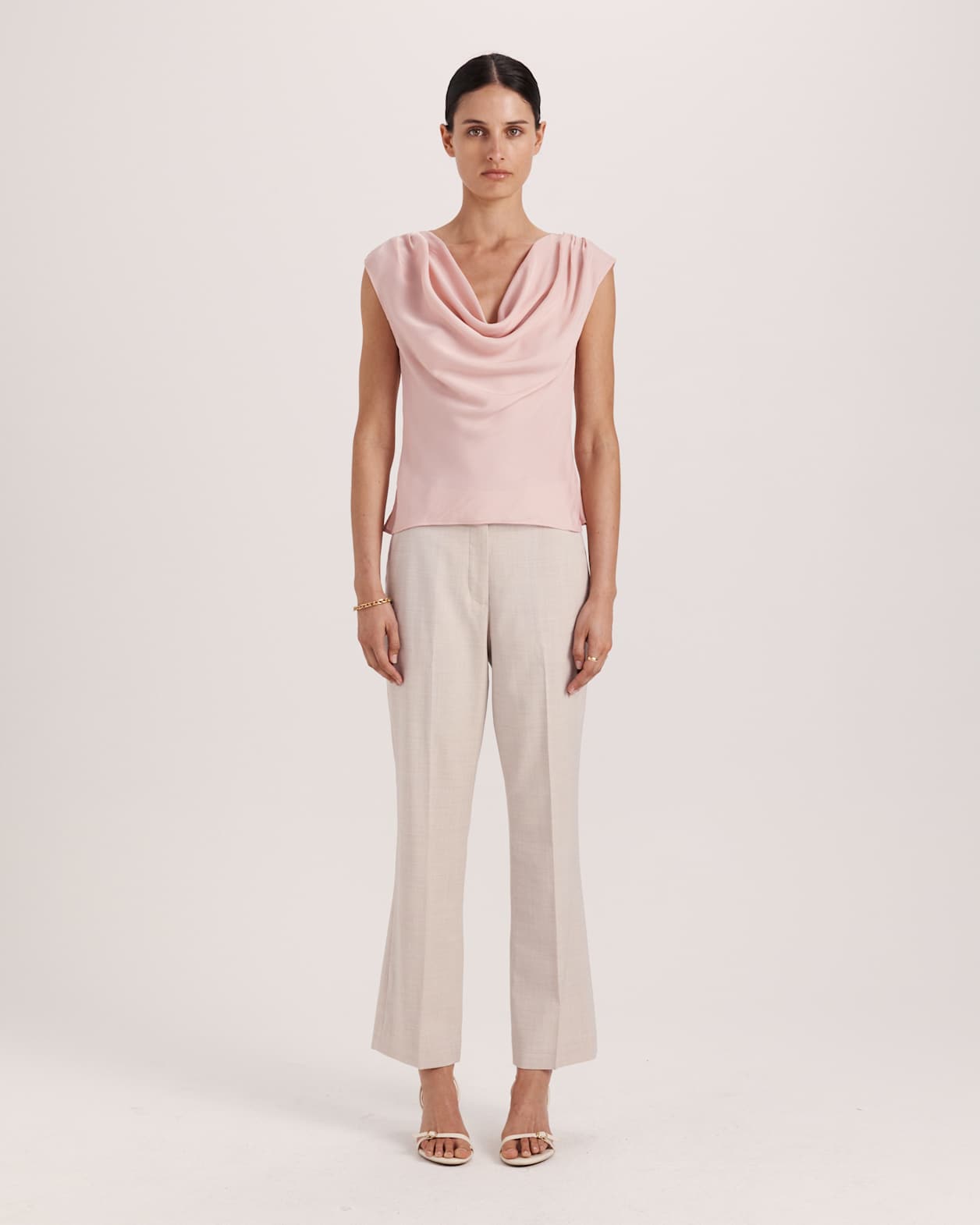 Lillian Cowl Neck Top in ROSE
