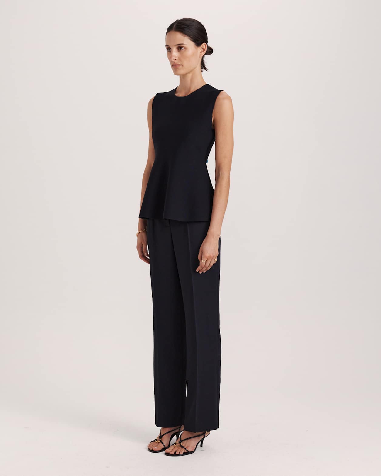 Mia Milano Peplum Top in BLACK