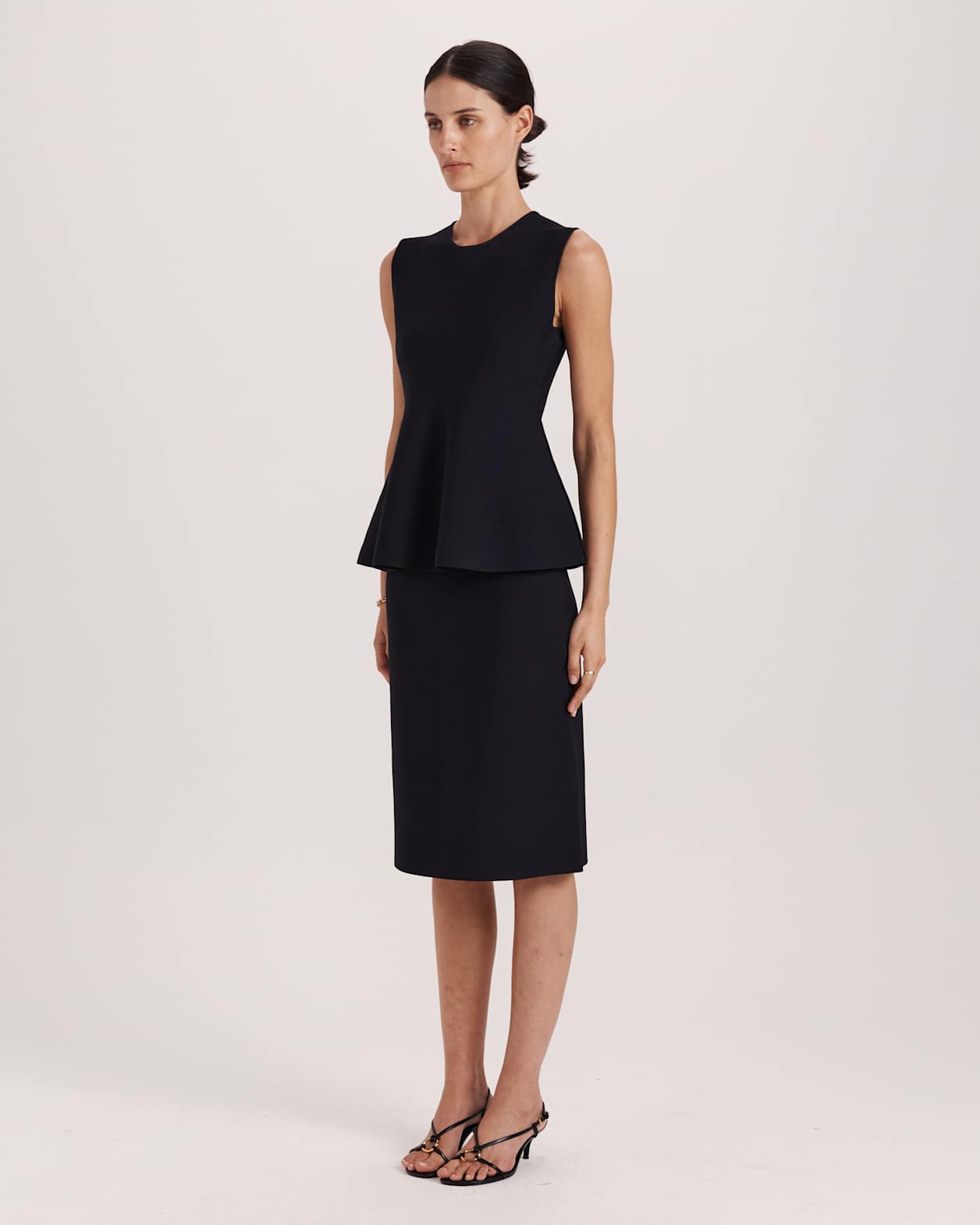Mia Milano Peplum Top in BLACK