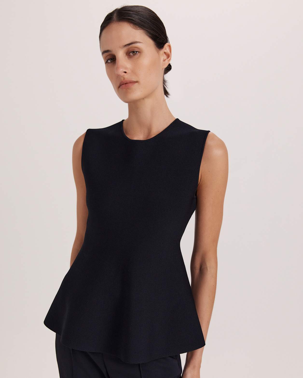 Mia Milano Peplum Top in BLACK