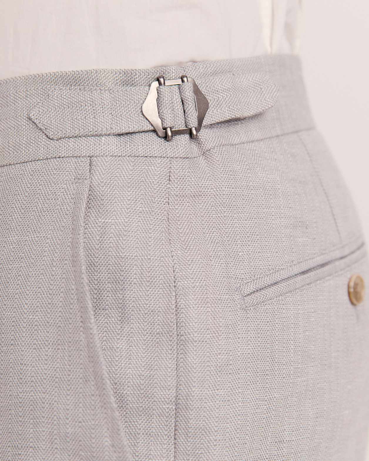 Lucian Cotton Linen Suit Pant in SILVER