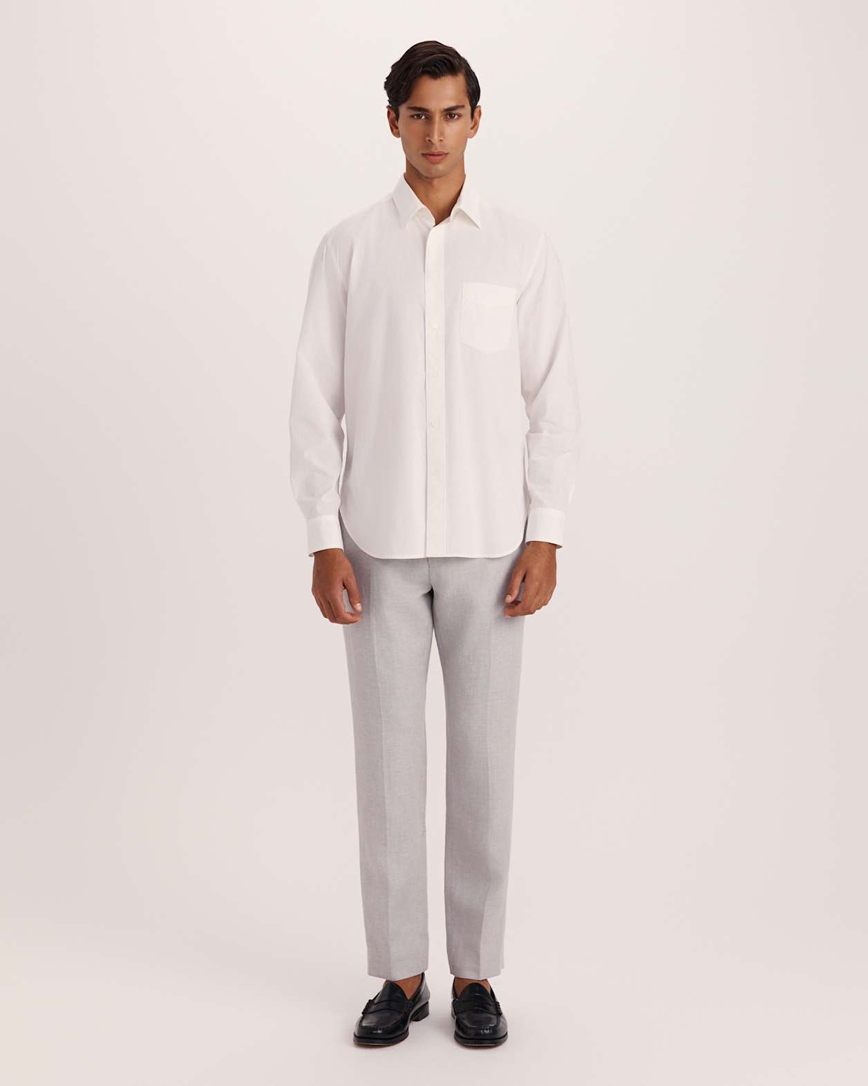 Ethan Poplin Casual Shirt in OFF WHITE