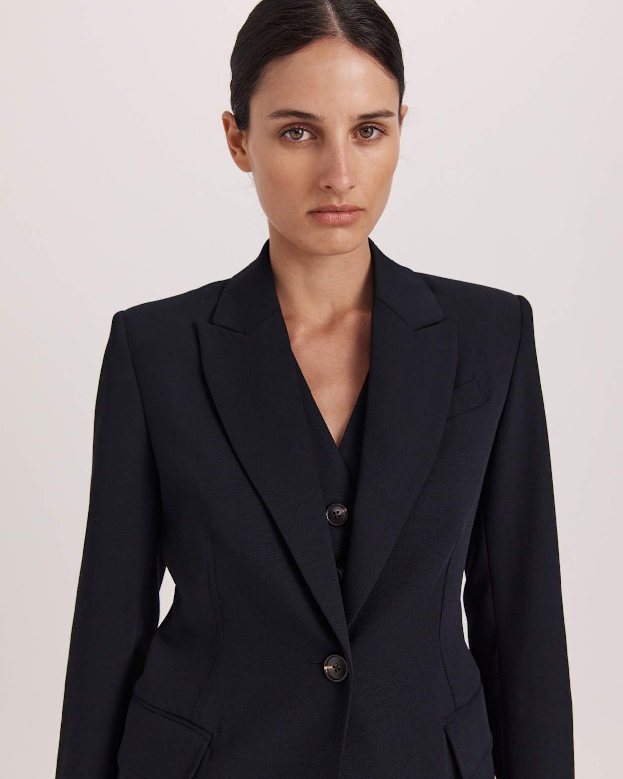 Dharma Stitch Detail Blazer in BLACK