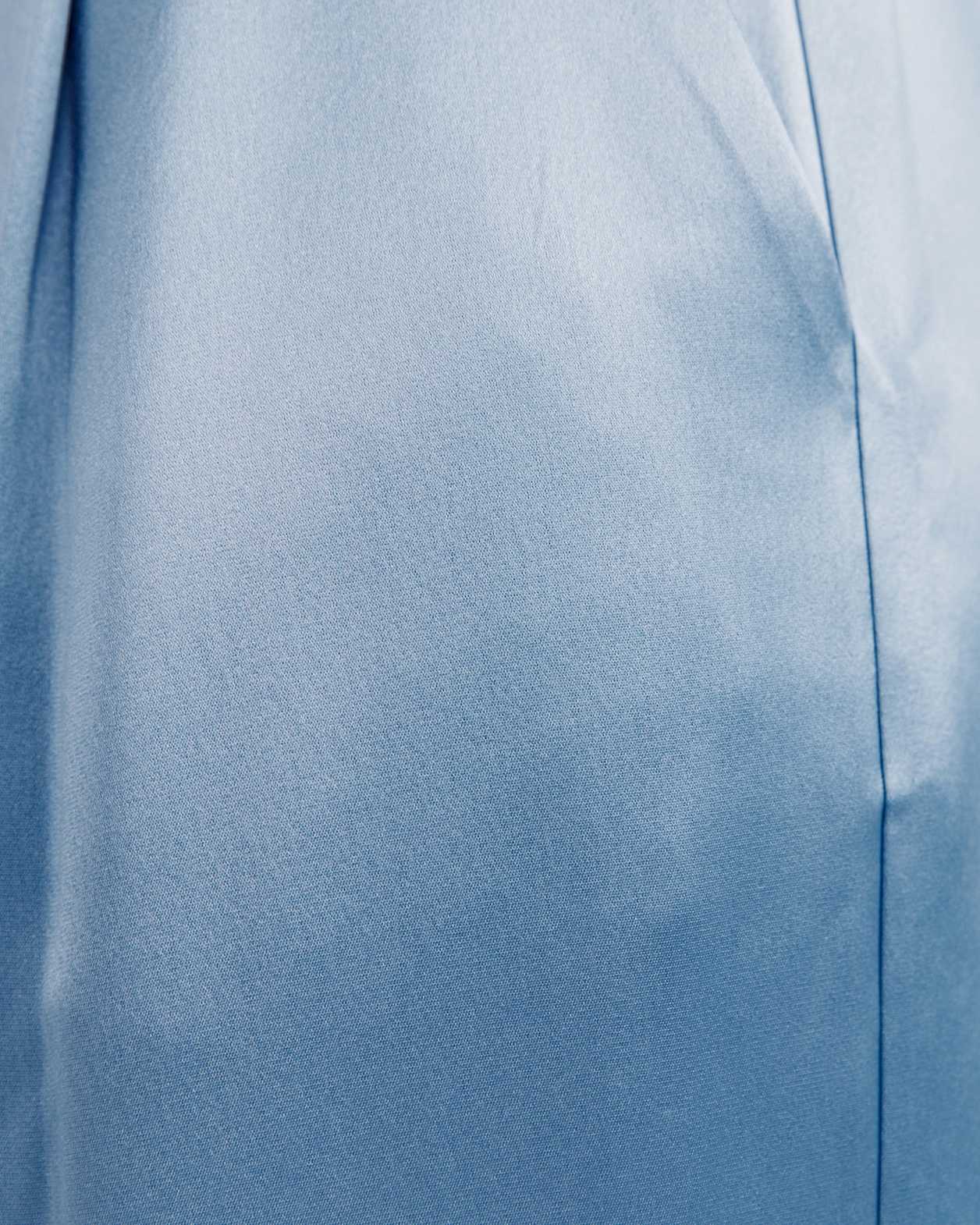 Sallee Satin Pleat Front Pant in BLUE AZURE