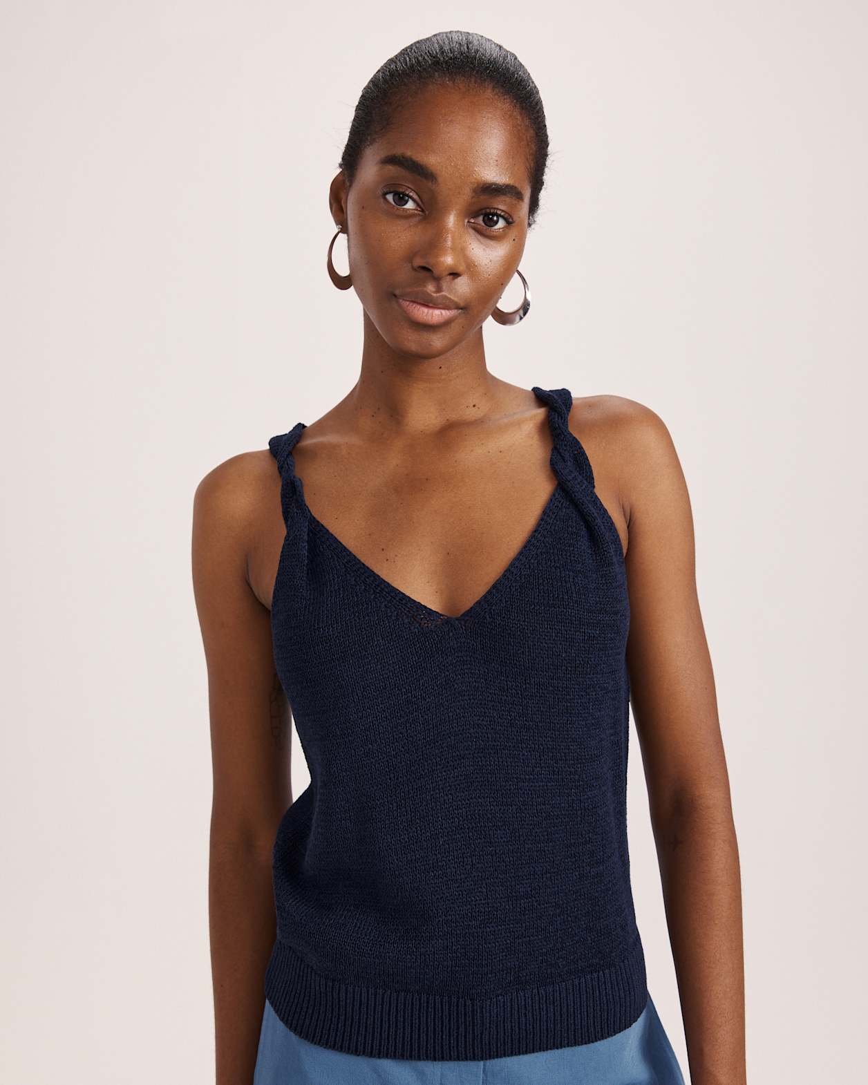 Edith Tape Yarn Tank in NAVY