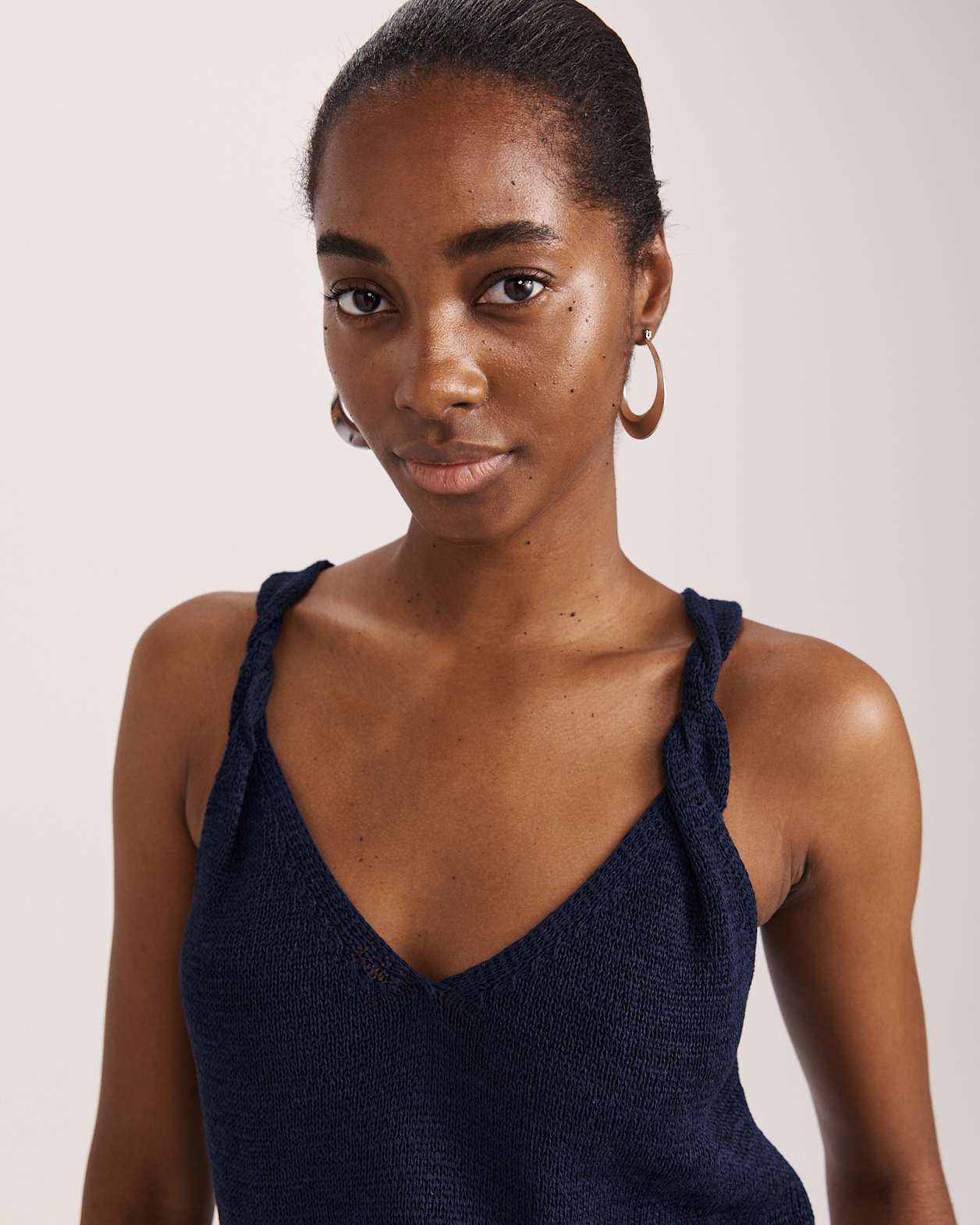 Edith Tape Yarn Tank in NAVY