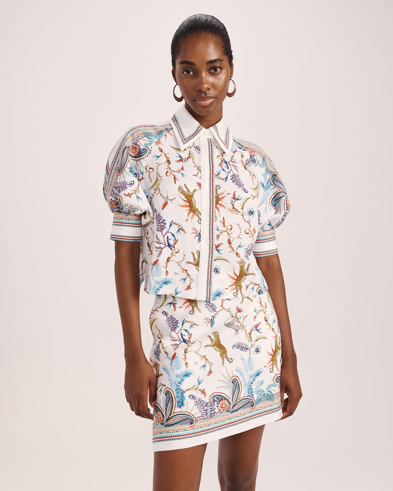 Riviera Puff Sleeve Top in MULTI