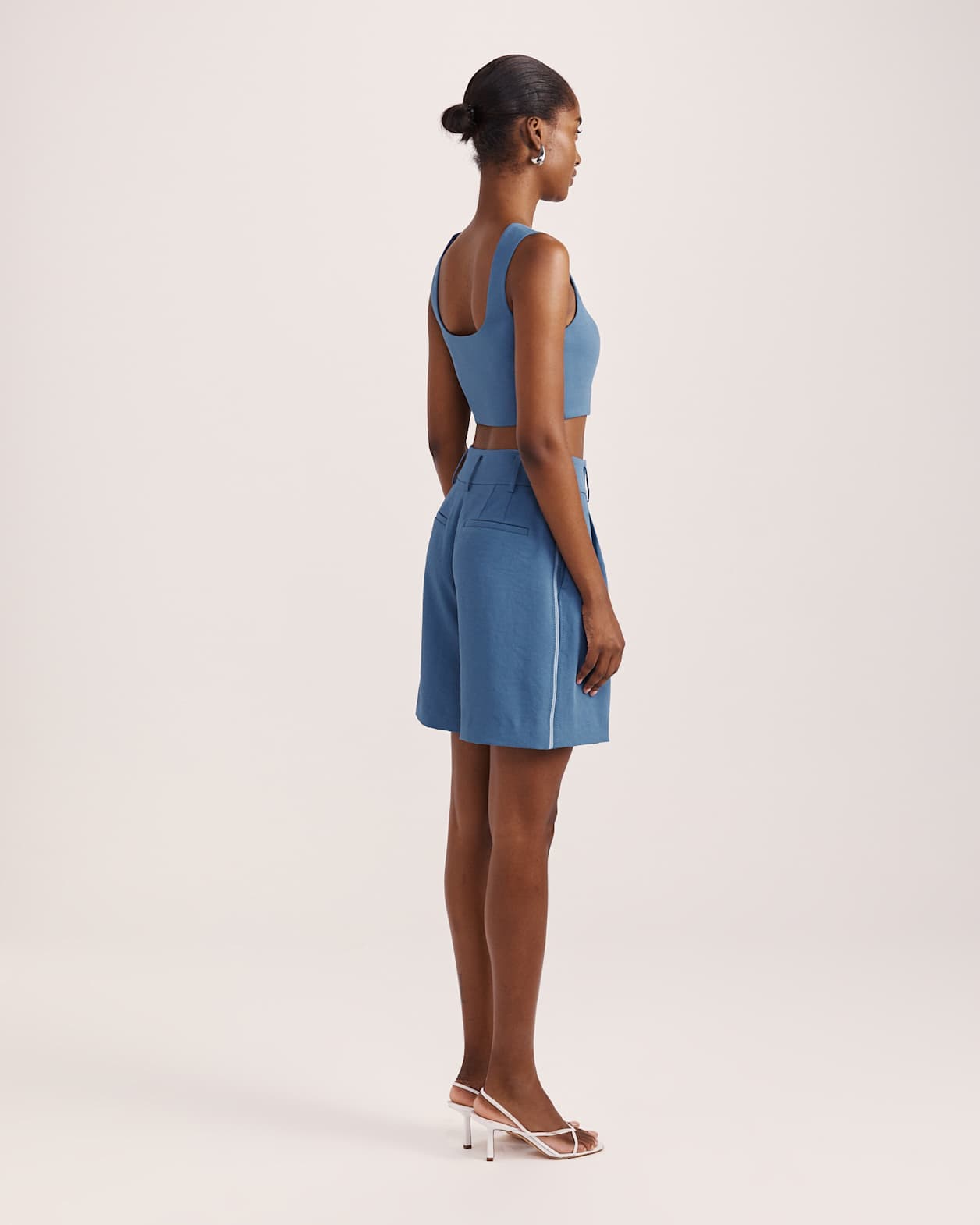 Dharma Cropped Bodice in BLUE STEEL