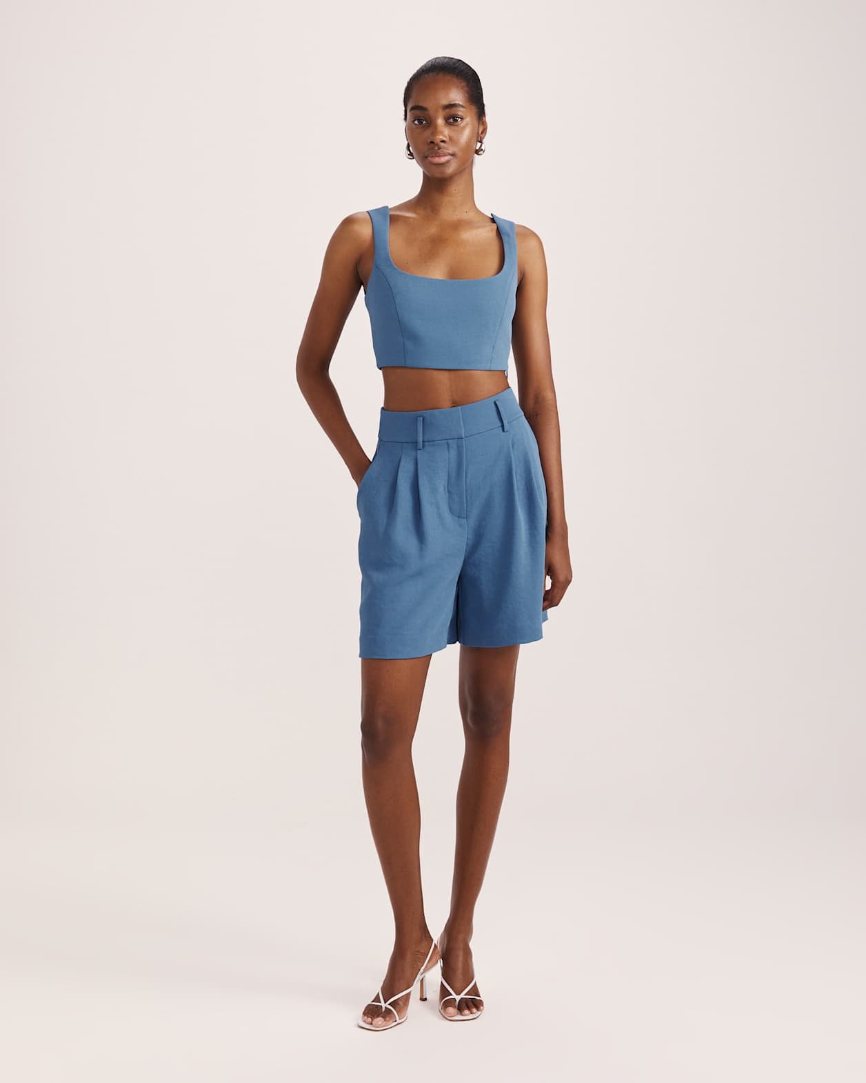 Dharma Cropped Bodice in BLUE STEEL