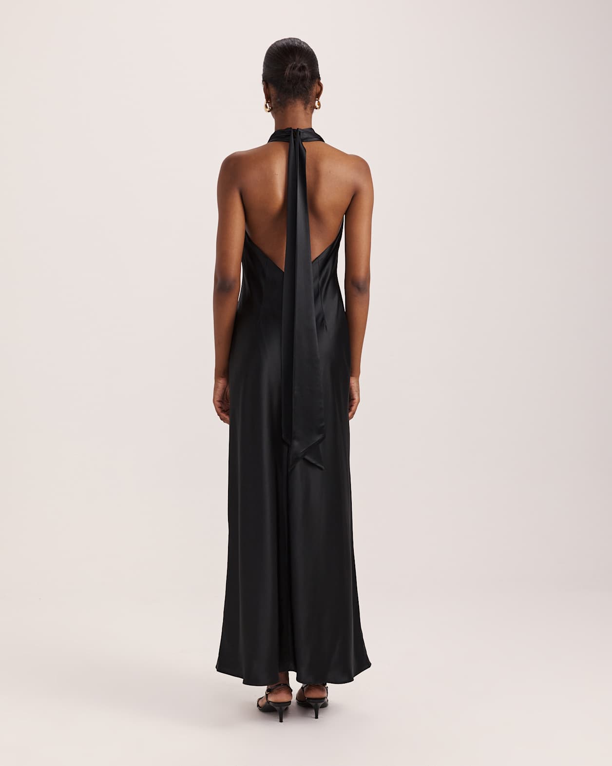 Sallee Maxi Halter Dress in BLACK