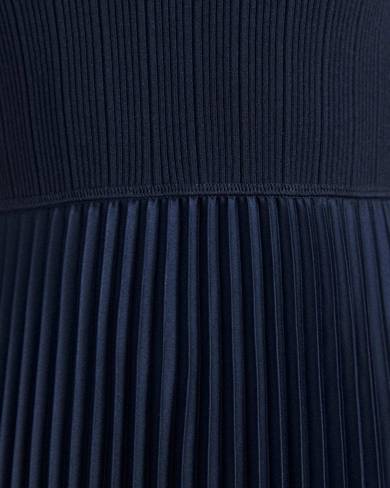 Vicky V Neck Mixed Media Dress in NAVY